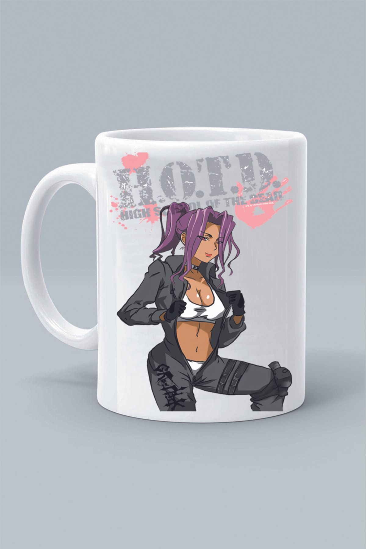 Olympus plus RİKA MİNAMİ KARAKTER ANİME HighSchool OF THE DEAD TASARIM BASKILI BEYAZ KLASİK KUPA BARDAK