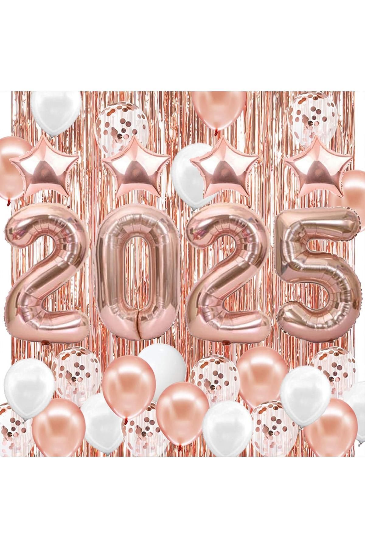 Patladı Gitti 2025 Temalı Rose Gold Renkli Lüks Mezuniyet Kutlama Seti