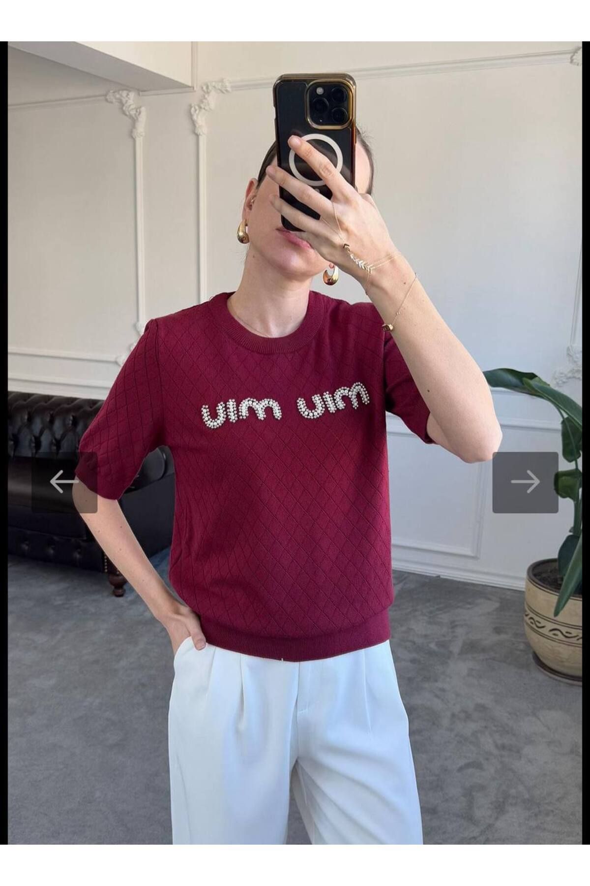 Abalı Yeni sezon-Triko , yumuşak incili Bluz .