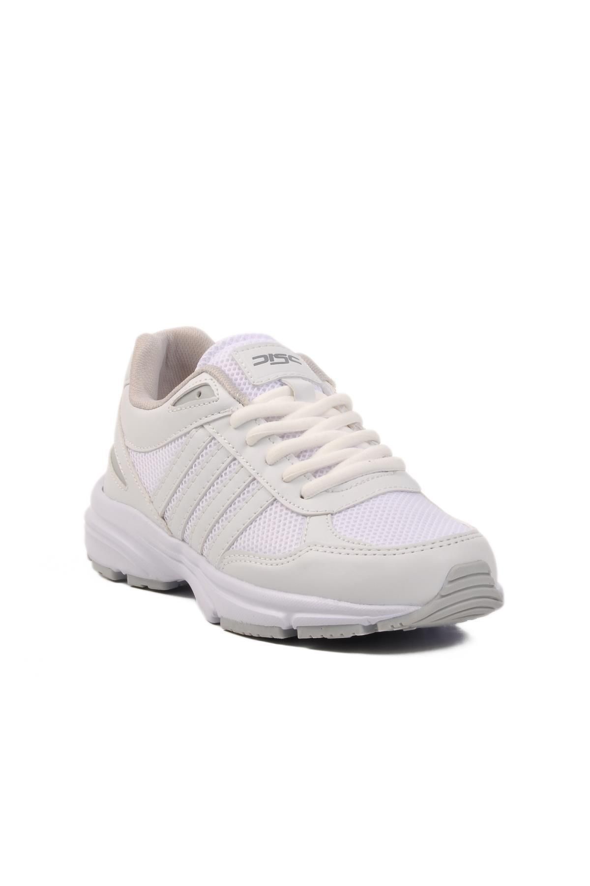WALKWAY Buz Beyaz Fileli Hafif Unisex Spor Ayakkabı Disc G