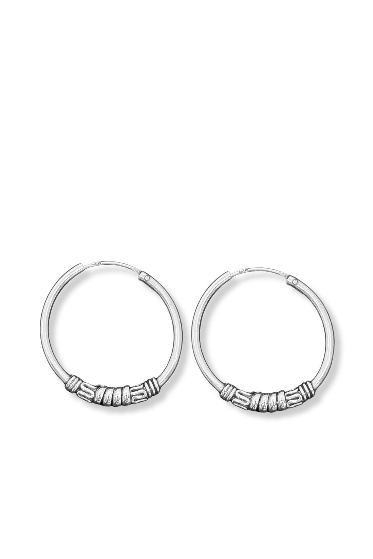 oya silver Gümüş Halka Küpe 2.5x2.5CM