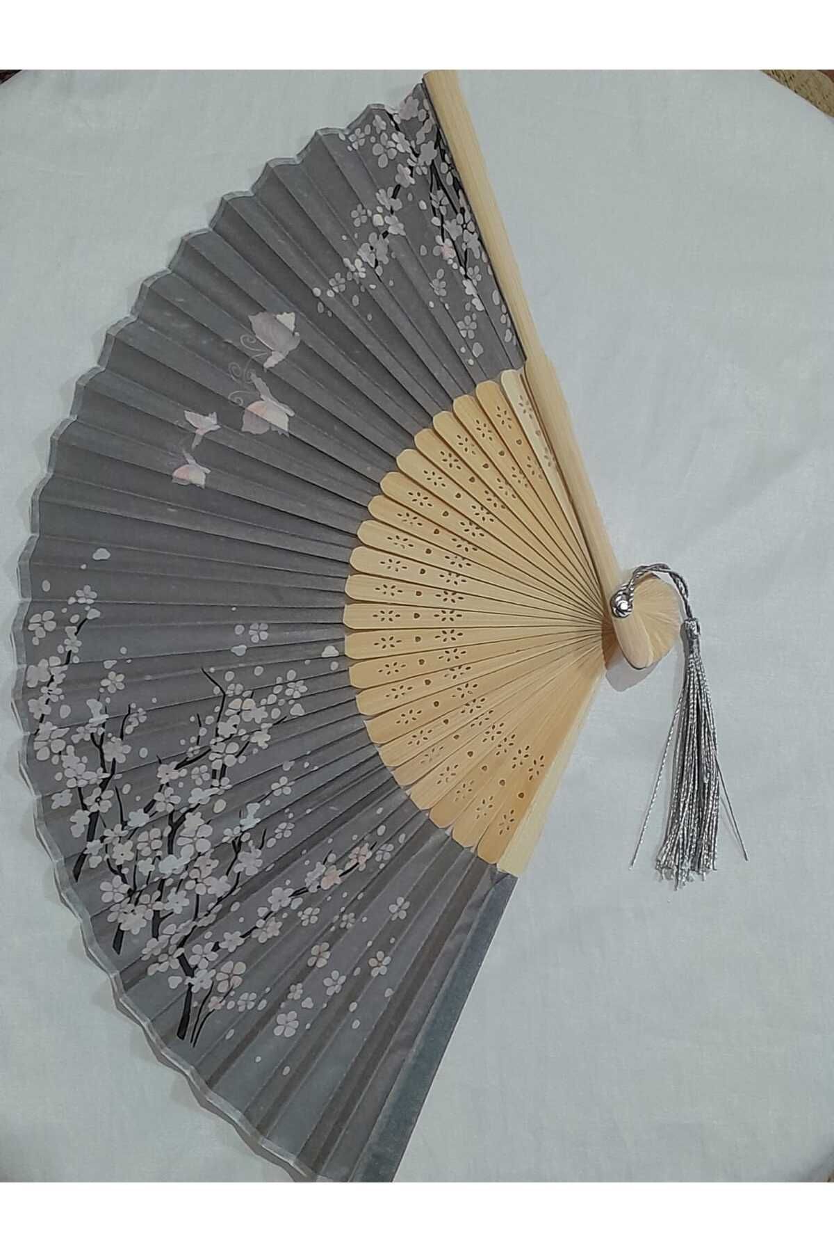 aysa stil Ahşap desenli yüksek kaliteli Japon bambu yelpazesi