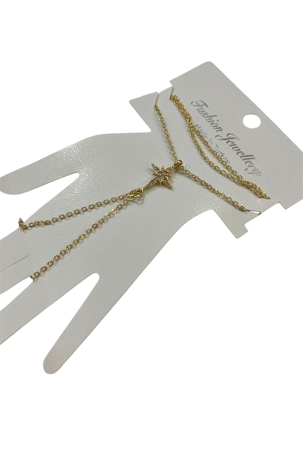 clover accessory Kutup yıldızı zirkon taşlı şahmeran