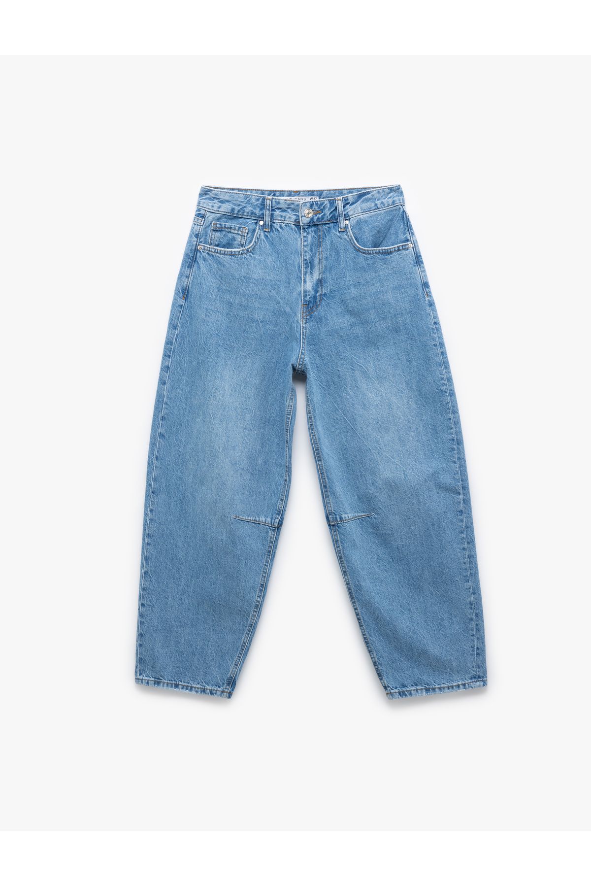 Koton Yeni Sezon Rahat Kesim Normal Bel Düğmeli Pamuklu Balon Jean Pantolon - Balloon Fit Jean