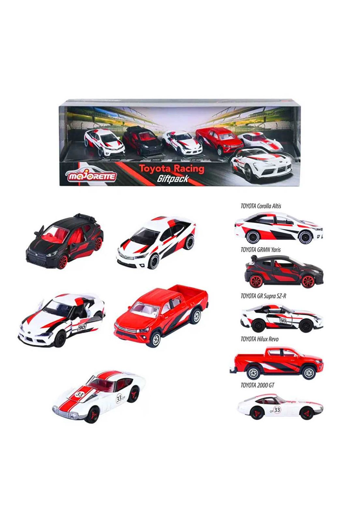 Simba MAJORETTE TOYOTA RACİNG METAL ARABALAR 5 Lİ SET 3+
