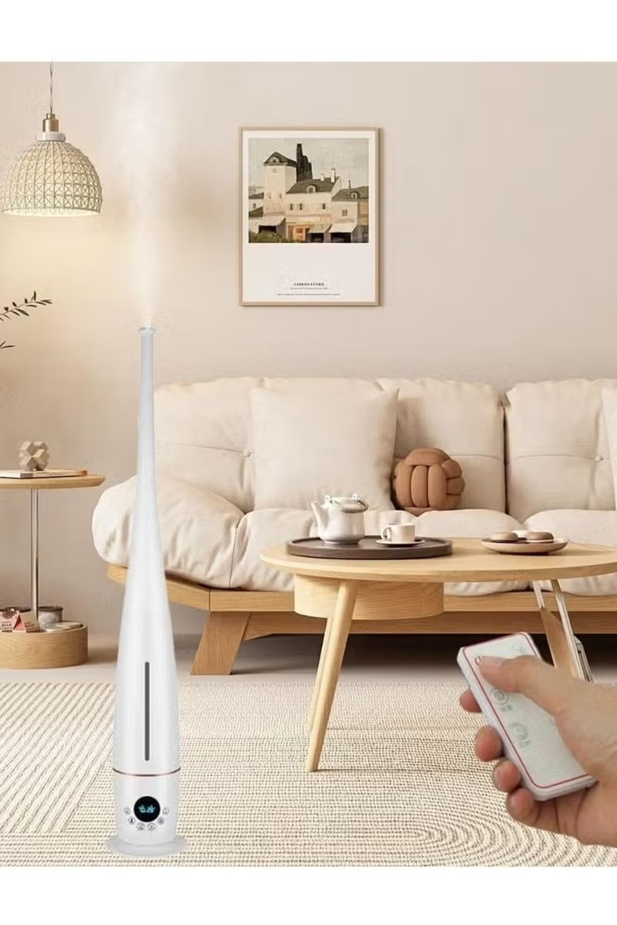 Denx-مرطب هواء سعة 5 لتر مع عرض للرطوبة مرطب رذاذ بارد، 3 أوضاع تعديل مرطب هواء قائم مع ريموت تحكم عن بعد 2