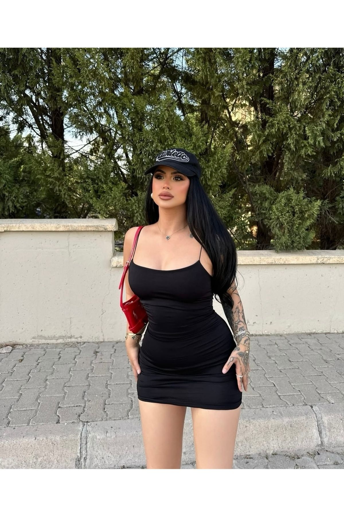 disponible Siyah Kadın Kısa Sandy Elbise