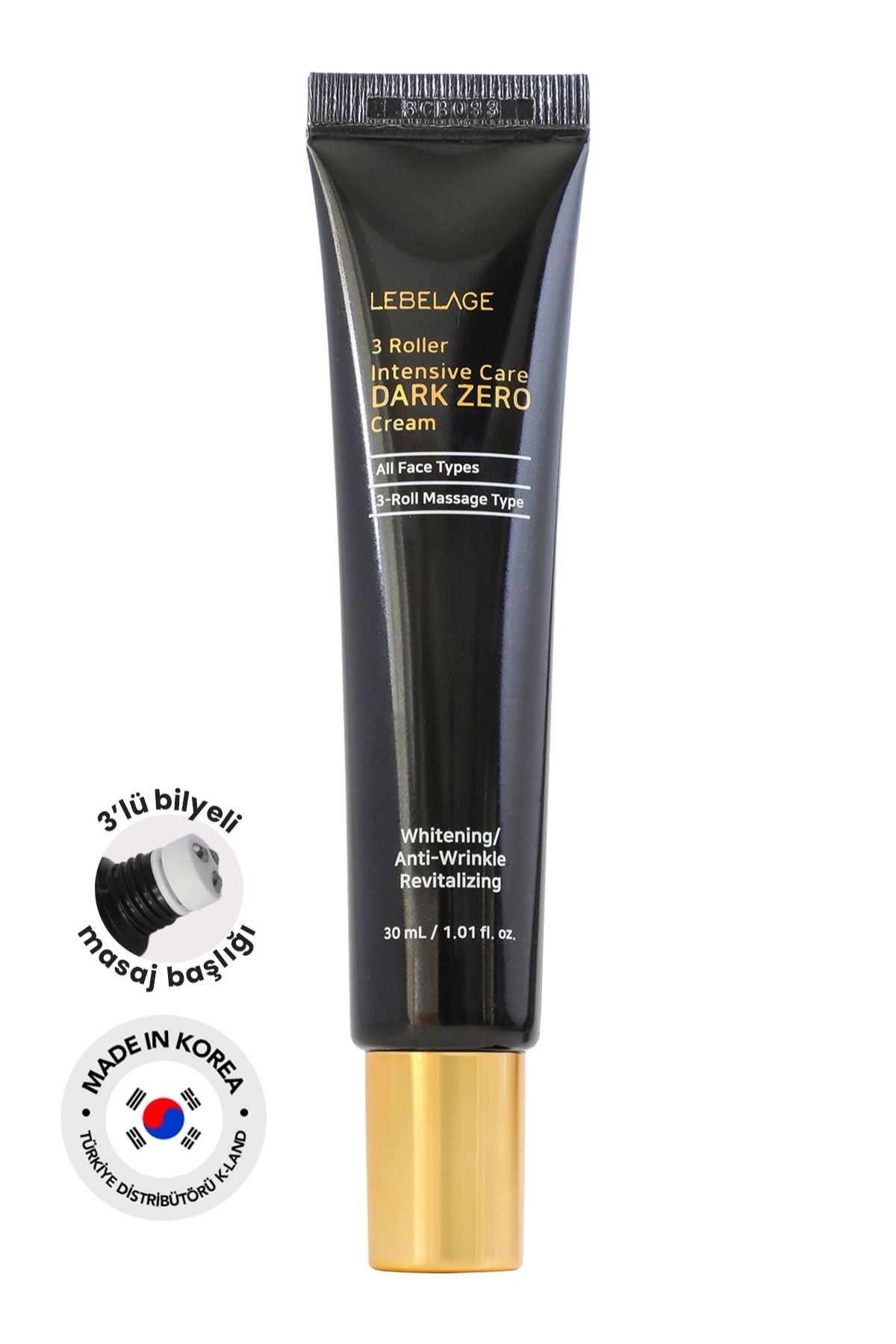 LEBELAGE 3'lü Başlıklı Glutatyon Göz Altı Morluk Yüz Kremi LEBELAGE 3 roller Intensive Care Dark Zero