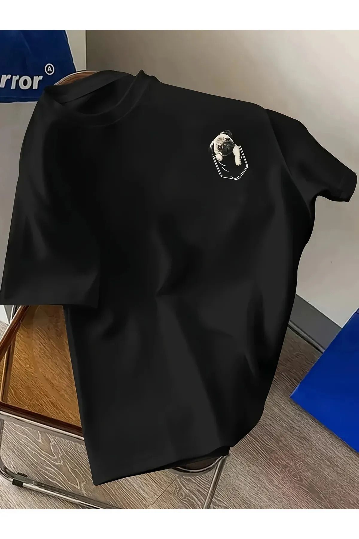 FeaR LeeS Pug Baskılı Oversize T-shirt