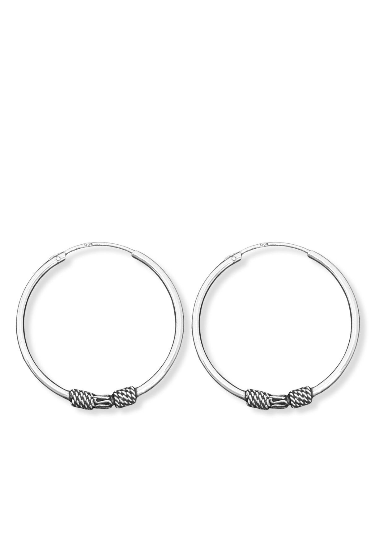 oya silver Gümüş Halka Küpe 3X3CM