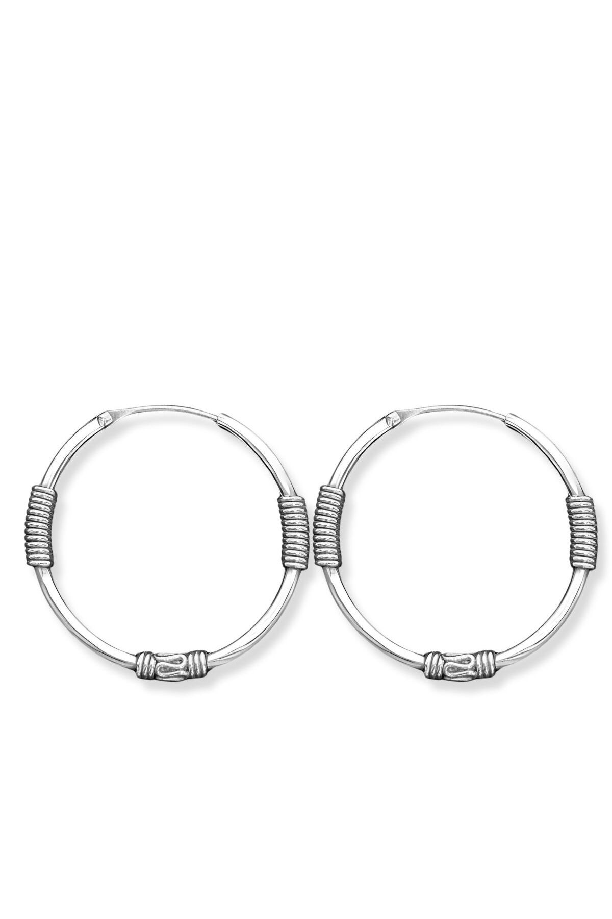 oya silver Gümüş Halka Küpe 3X3CM