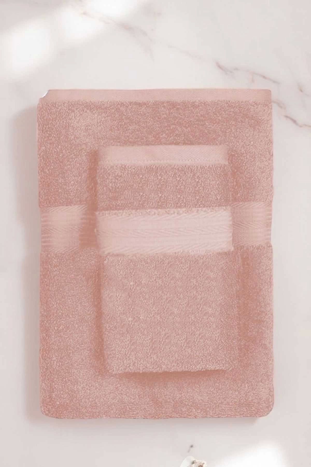 Mira Home 2 Parça Battal Lüks Premium Banyo Spa Havlu Takımı 90x170 Cm Somon