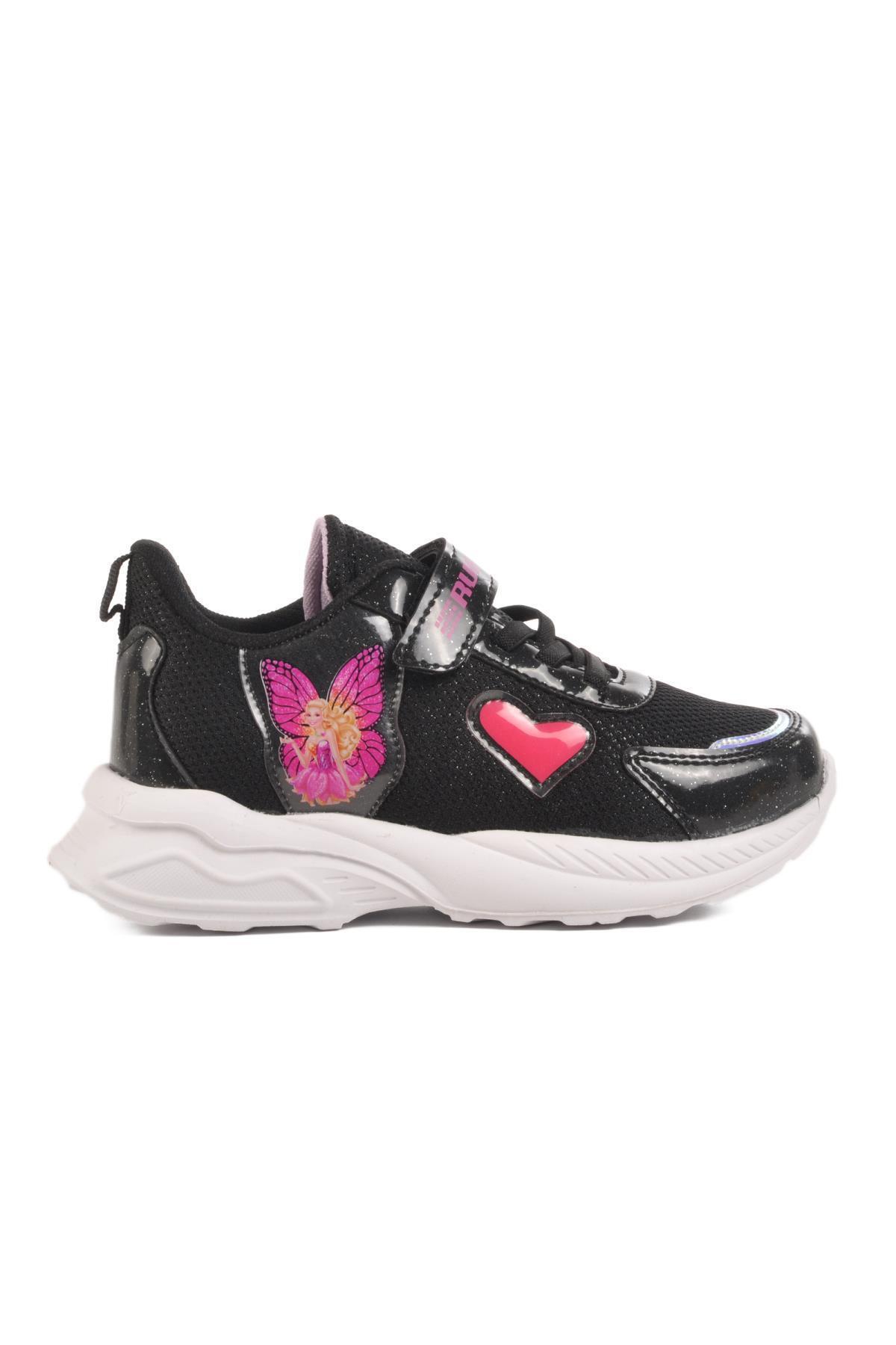 WALKWAY-Ruffon Black-Lilac Textile Children's Sports Shoes 2340 F 3