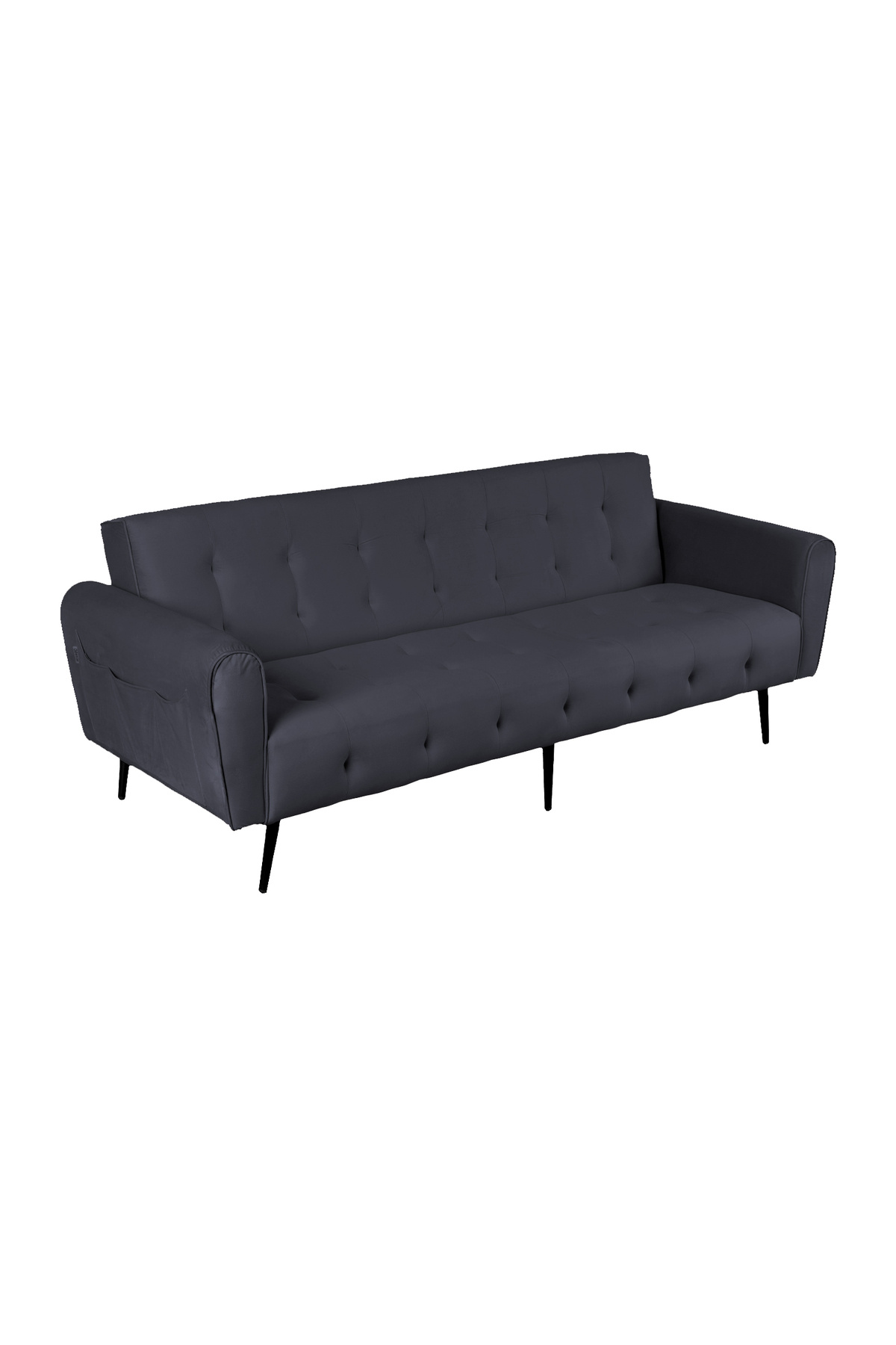 Lazy Vibes-moon | 2 In 1 Sofabed Velvet Upholstered - Dark Gray 1