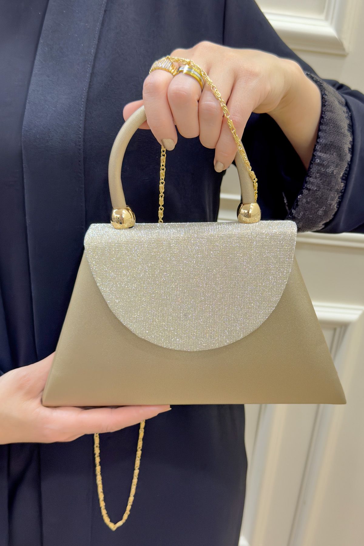 Lifonbag Kadın Kristal Simli Abiye Çantası Özel Gün Çantası
