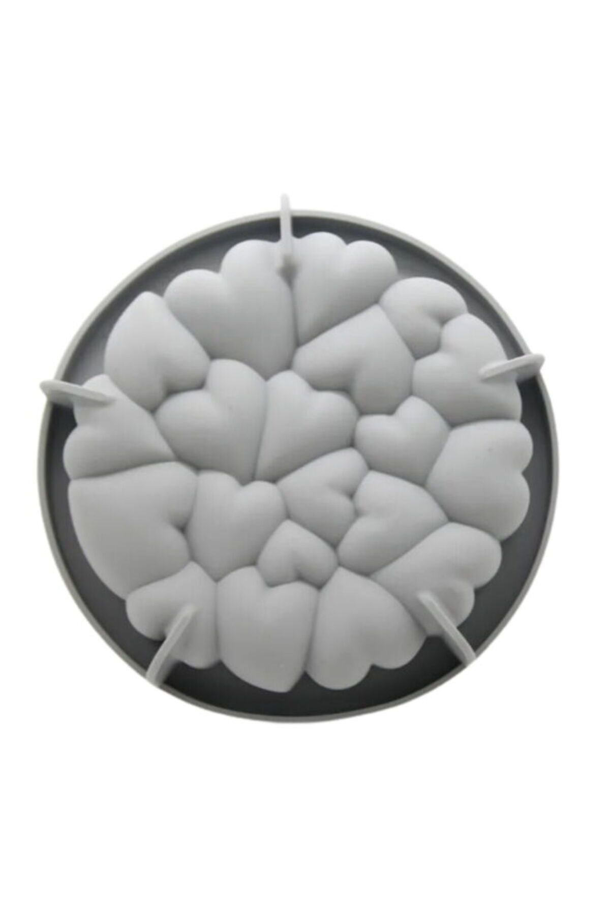 DEPPOSITE Silikon Çoklu Kalp Mousse Kek ve Pasta Kalıbı, Ø:18 Cm H: 4,5 Cm