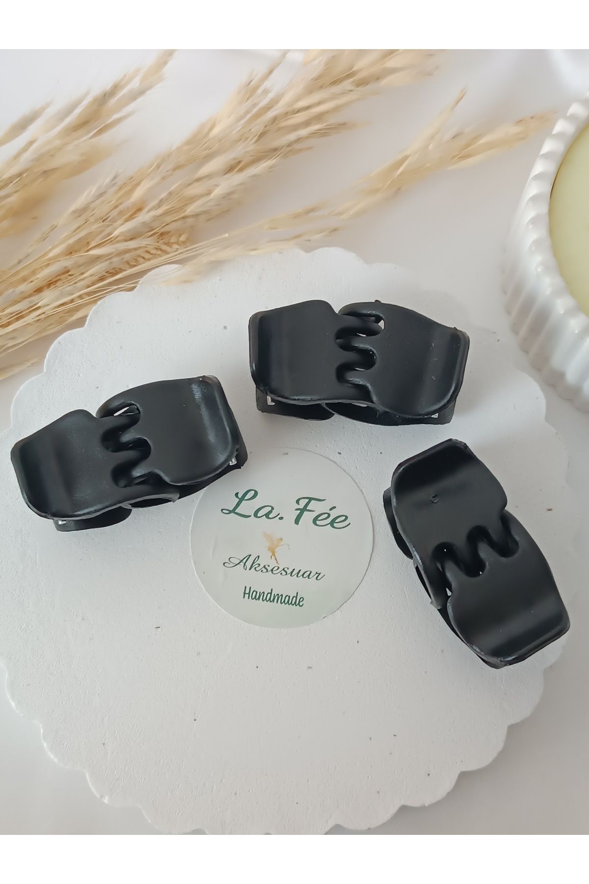 La fee aksesuar 6 lı siyah kadın toka set mandal küçük saç tokası