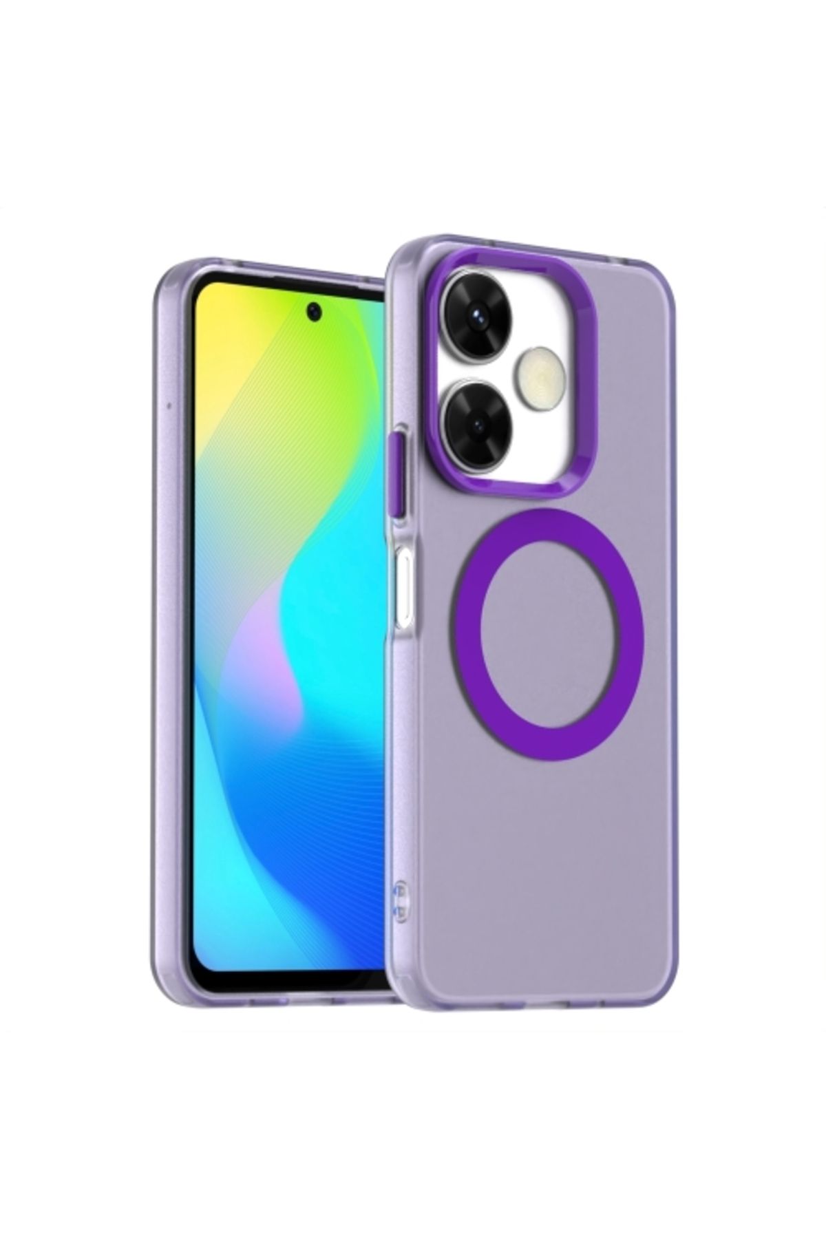 Deppo Trend Xiaomi Redmi Note 13 Uyumlu Kılıf Buzlu Mat Sararmayan Magsafe İçin Uygun Renkli Manyetik Sert Kapak