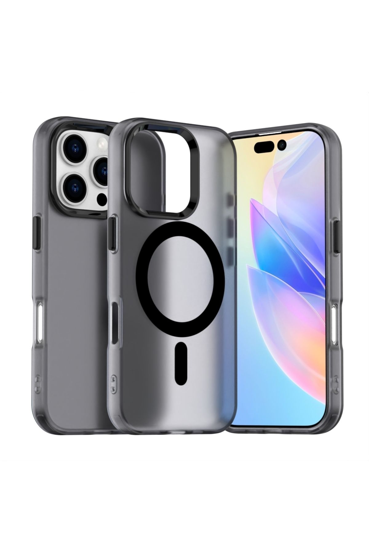 Deppo Trend iPhone 16 Pro Uyumlu Kılıf Buzlu Mat Sararmayan Magsafe İçin Uygun Renkli Manyetik Sert Kapak