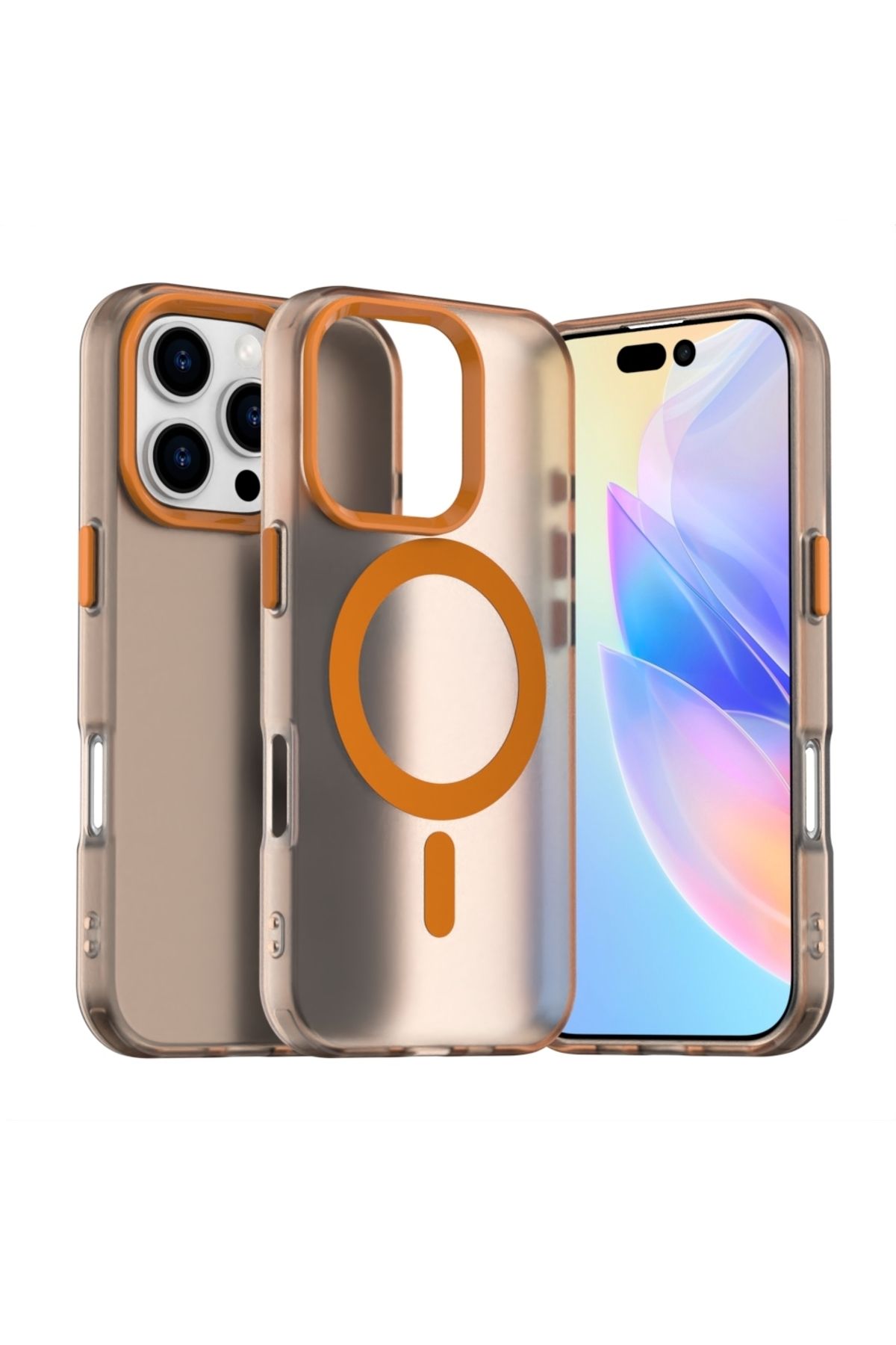 Deppo Trend iPhone 16 Pro Max Uyumlu Kılıf Buzlu Mat Sararmayan Magsafe İçin Uygun Renkli Manyetik Sert Kapak