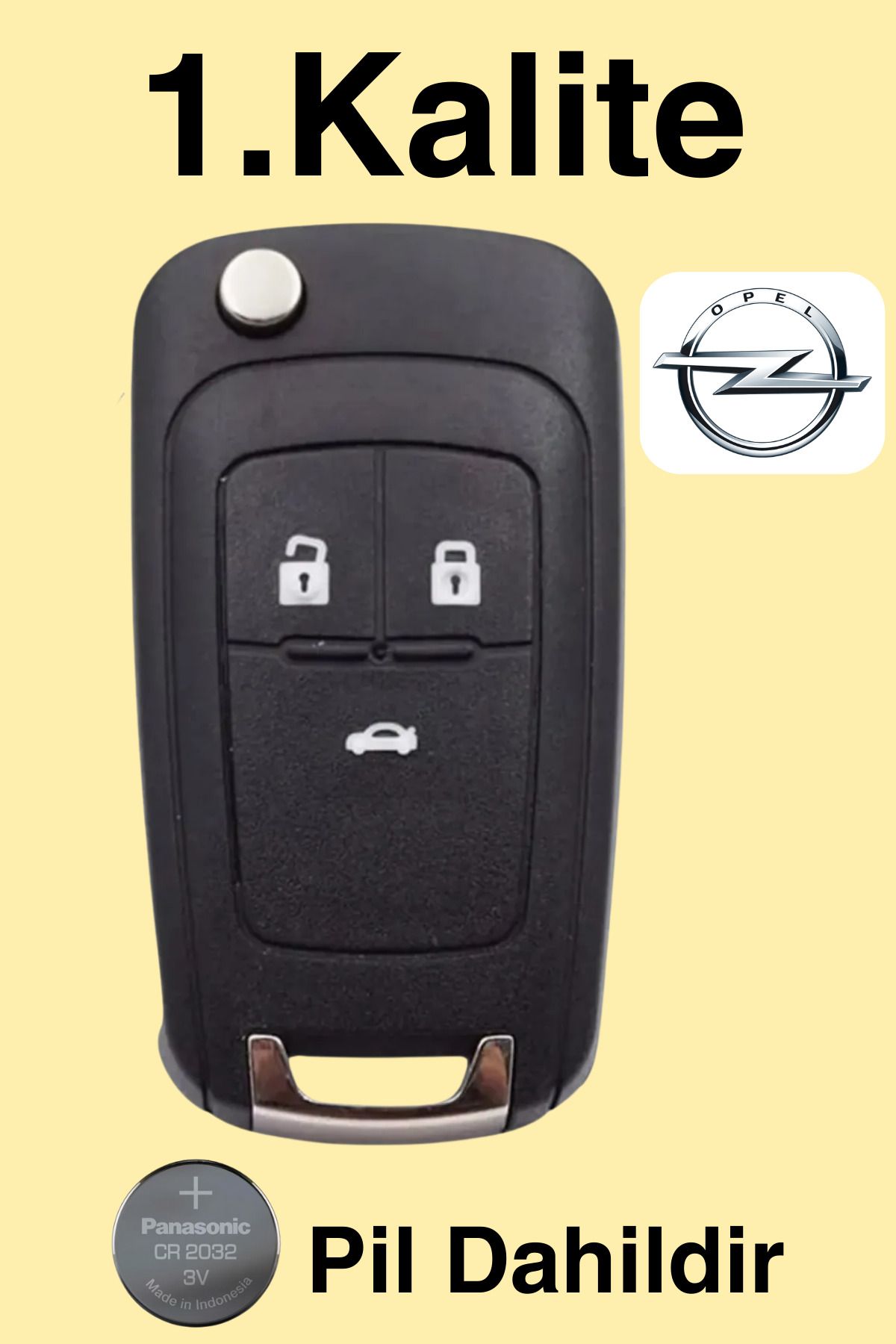 AlGeliyo Opel Insignia Astra J Anahtar Kabı Kumanda Kabı 3 Tuşlu Vidalı Pil Dahildir