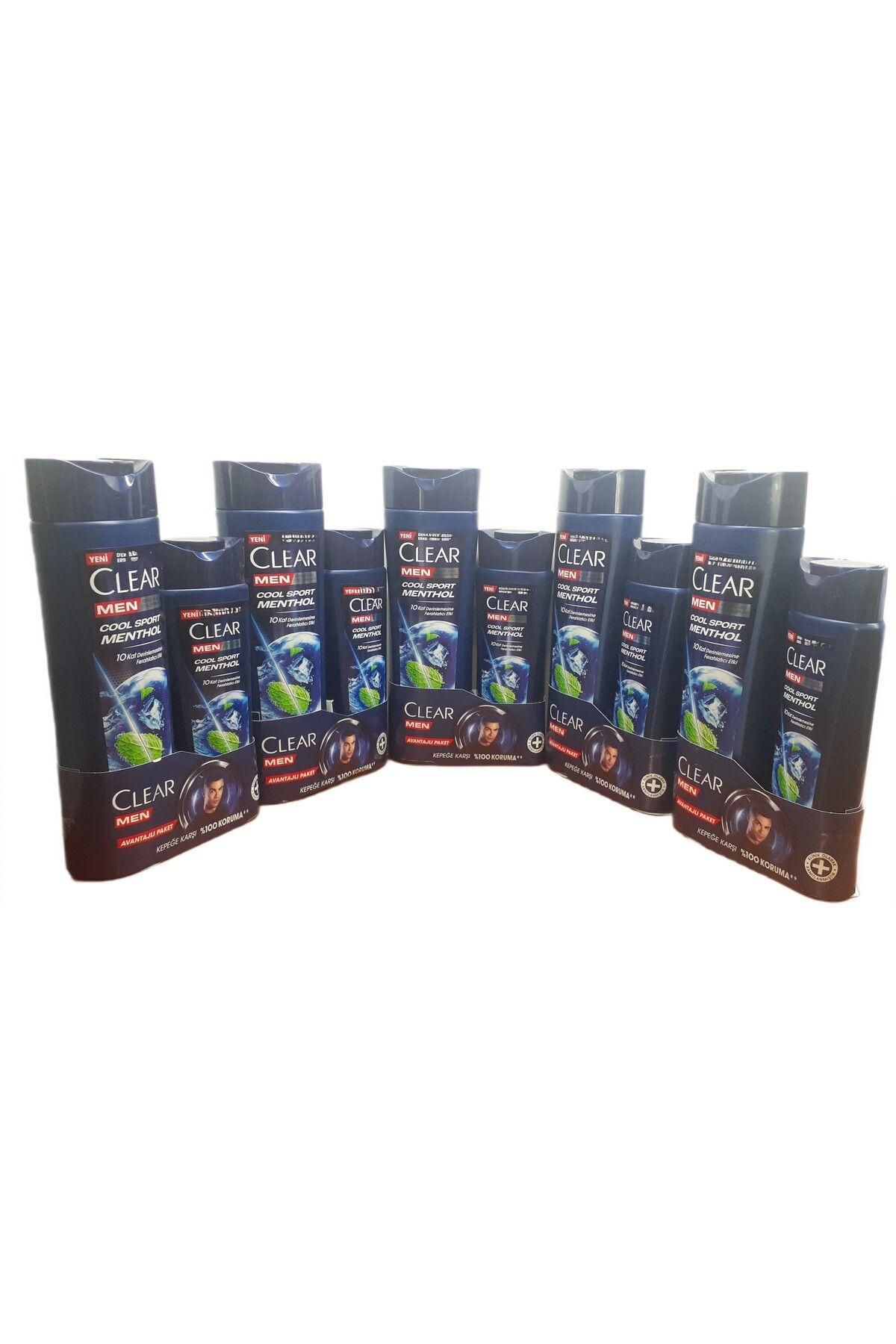 Clear MEN COOL SPORT MENTHOL KEPEĞE KARŞI ETKİLİ ŞAMPUAN 350 ML +180 ML 2' Lİ SET X 5 ADET