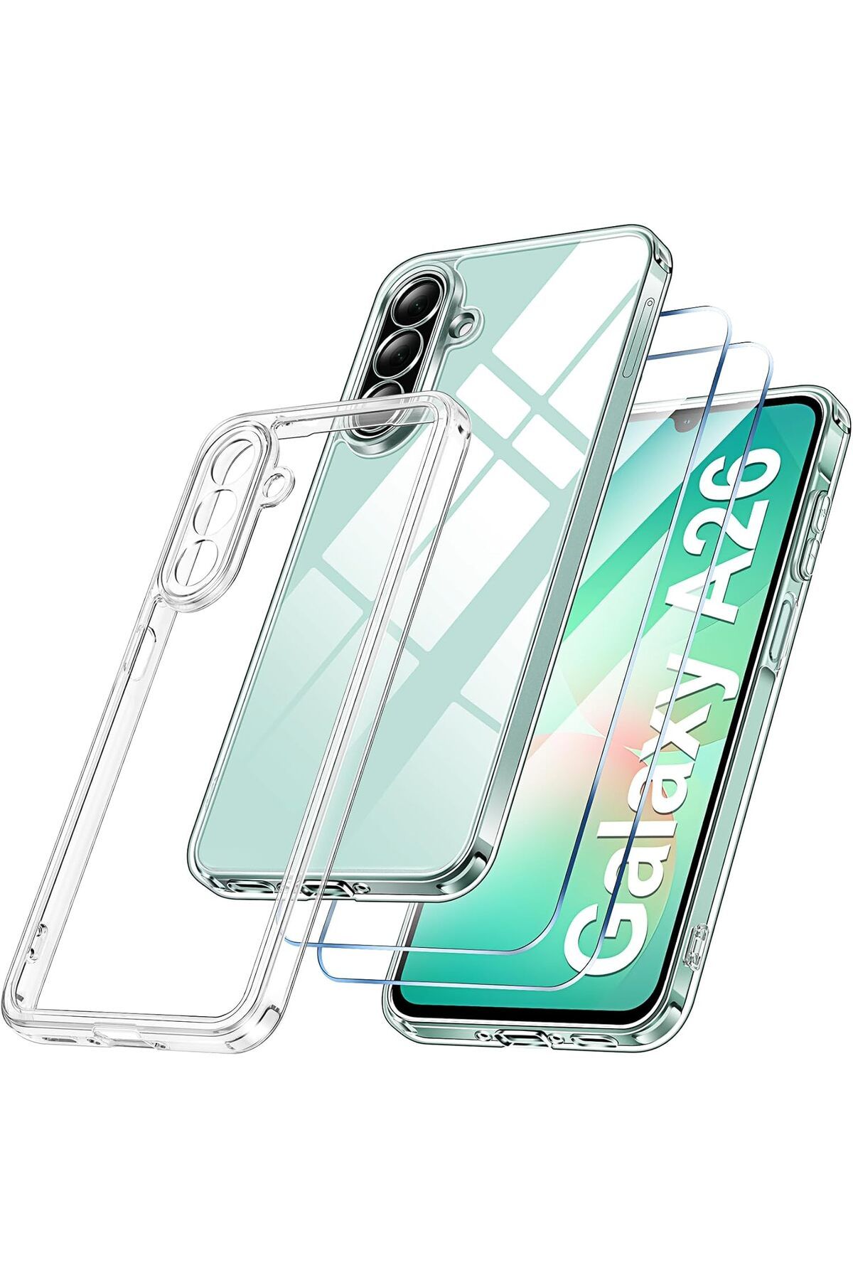 Rivor Samsung Galaxy A26 Uyumlu Kılıf Kamera Çıkıntılı Şeffaf İnce Silikon Kapak + 9H Ekran Koruyucu Set