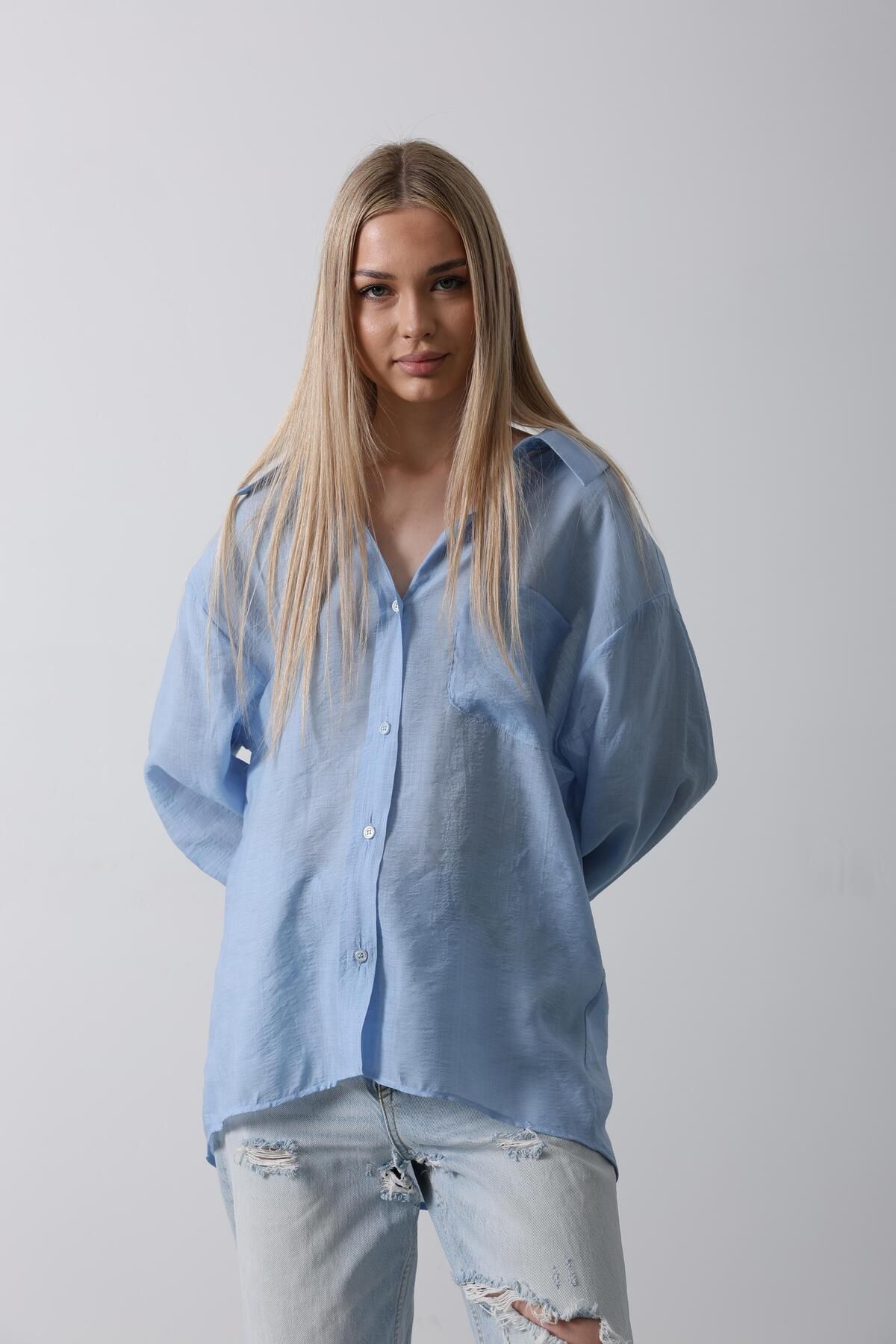 disponible Kadın Müslin Oversize Gömlek
