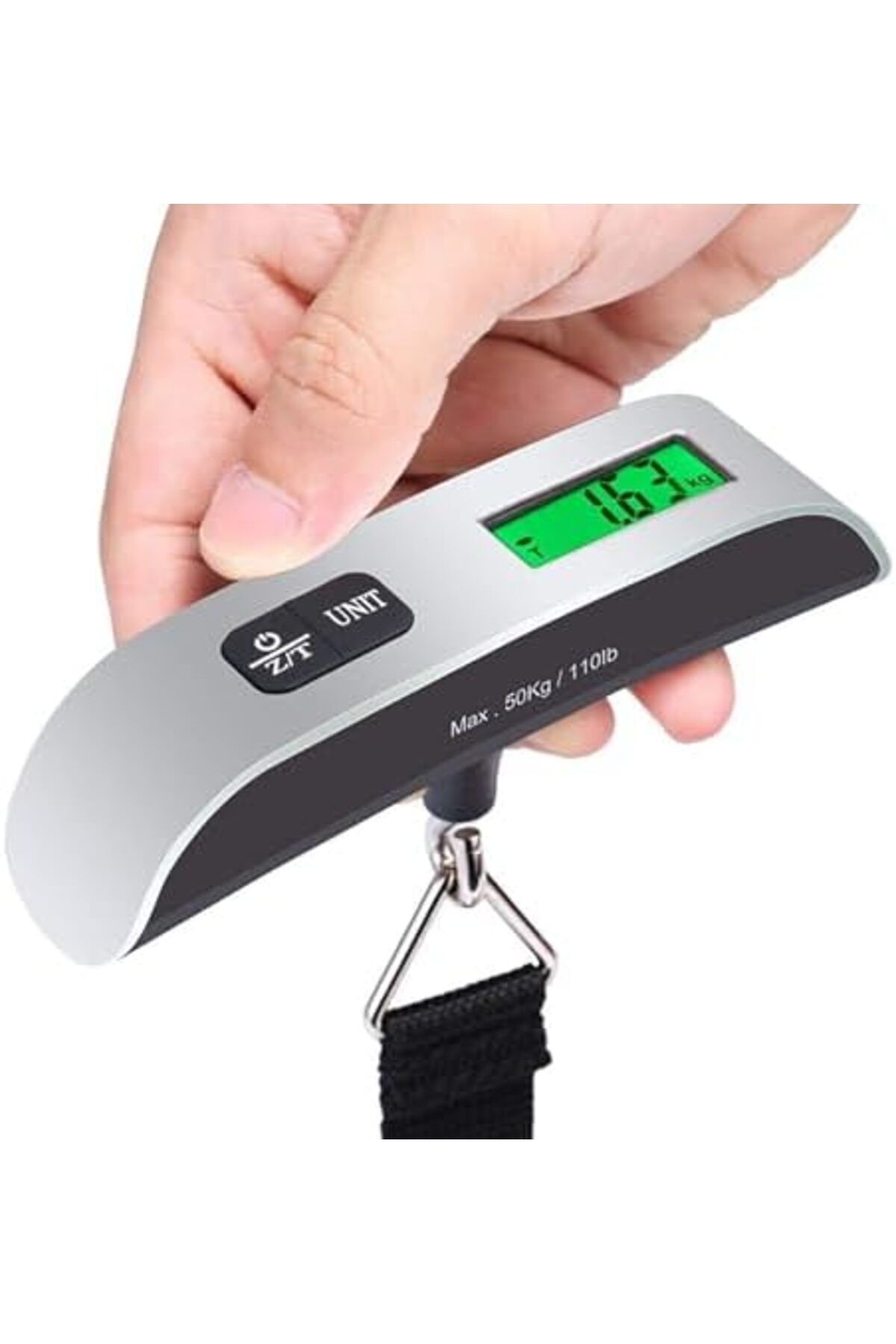 Generic-ميزان أمتعة رقمي معلق - ميزان محمول باليد فائق الجودة مزود بشاشة LCD، يتحمل حتى 50 كجم/110 رطل، متعدد الاستخدامات 4