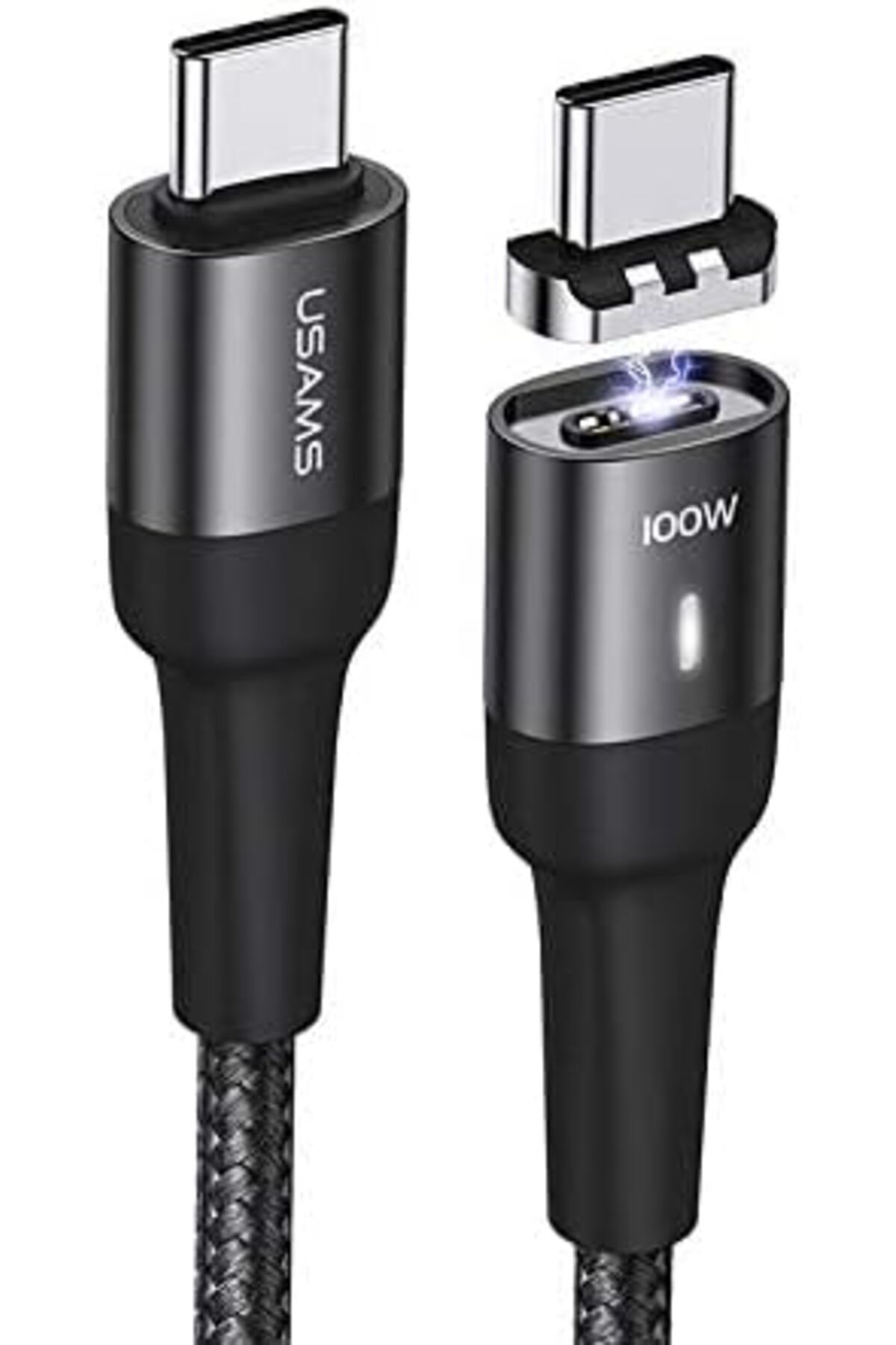Usams-Magnetic Cable for Fast Charging and Data Transfer, USB-C to USB-C, 100W, 1.5M - USAMS 3