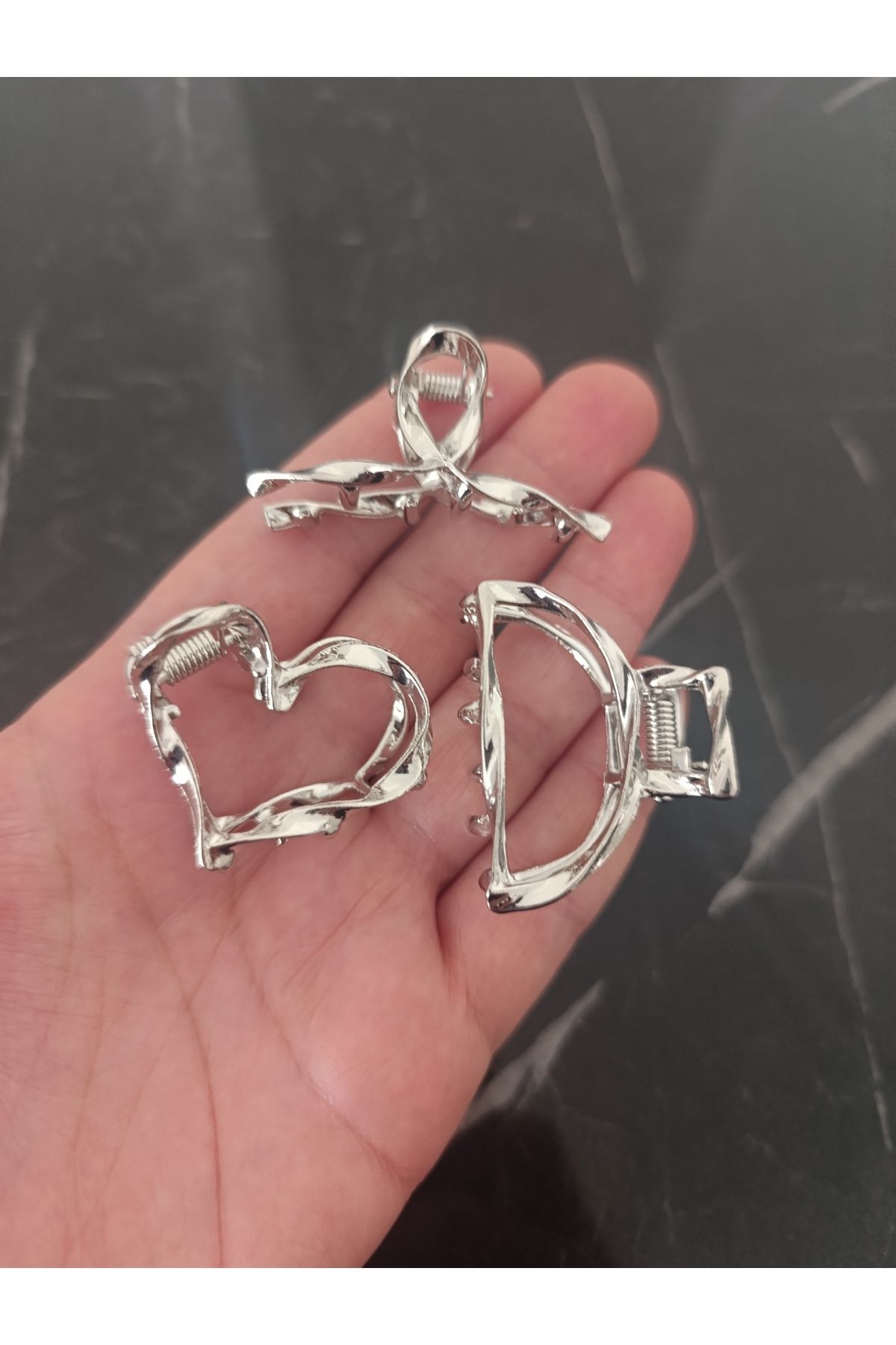 MutluBiDünya Vintage 3 Adet Minimal Metal Mandal Toka