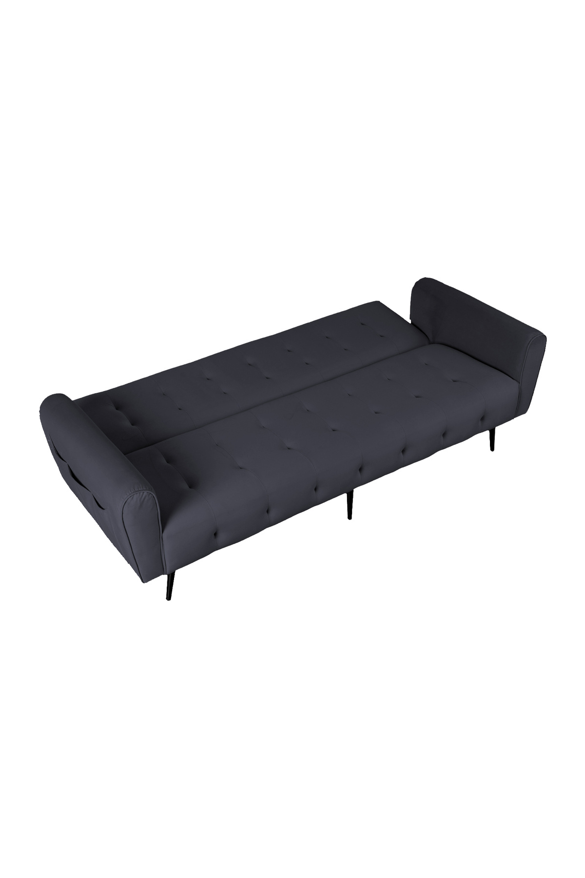 Lazy Vibes-moon | 2 In 1 Sofabed Velvet Upholstered - Dark Gray 3