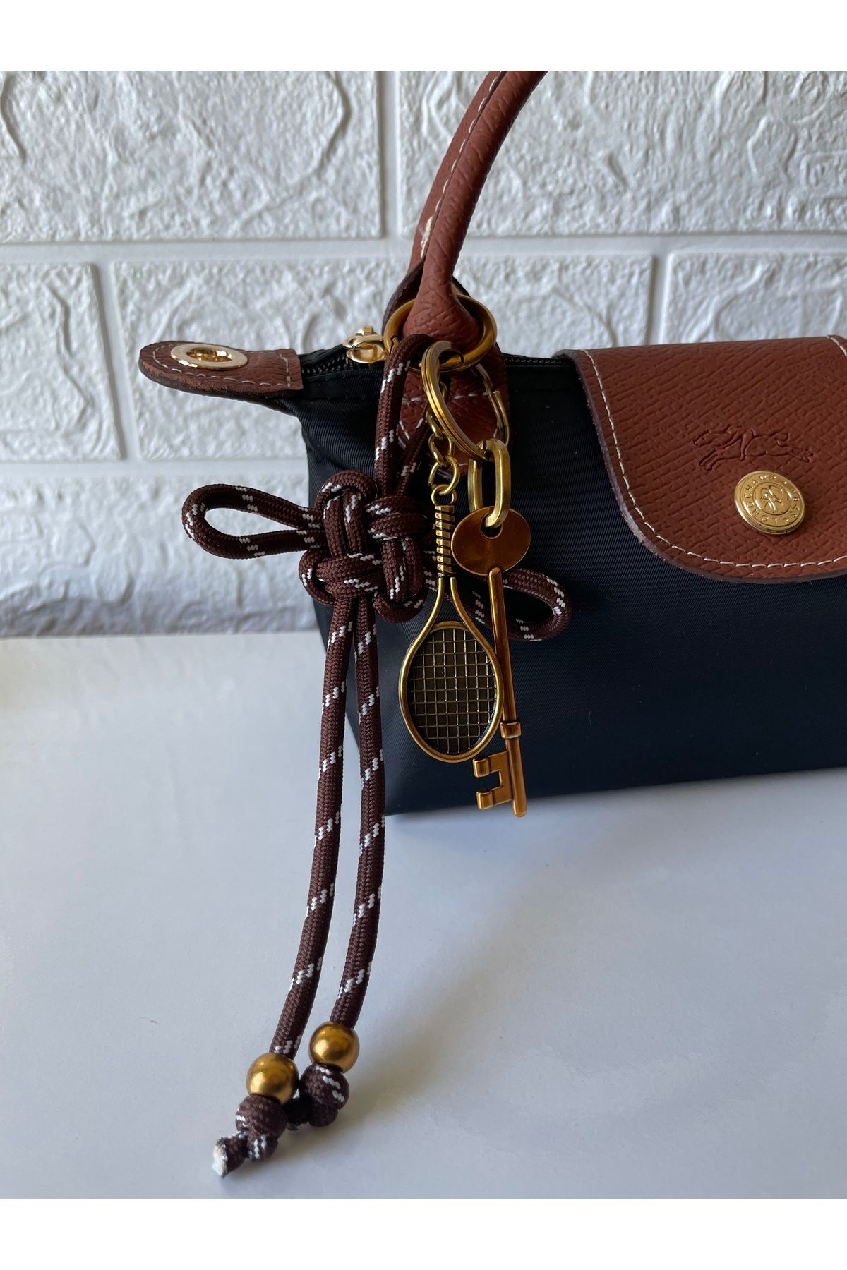 Sheymace Trend Tenis Raket & Anahtar Figür Çanta Aksesuarı Charm Çanta Anahtarlık (Çanta Dahil Değildir)