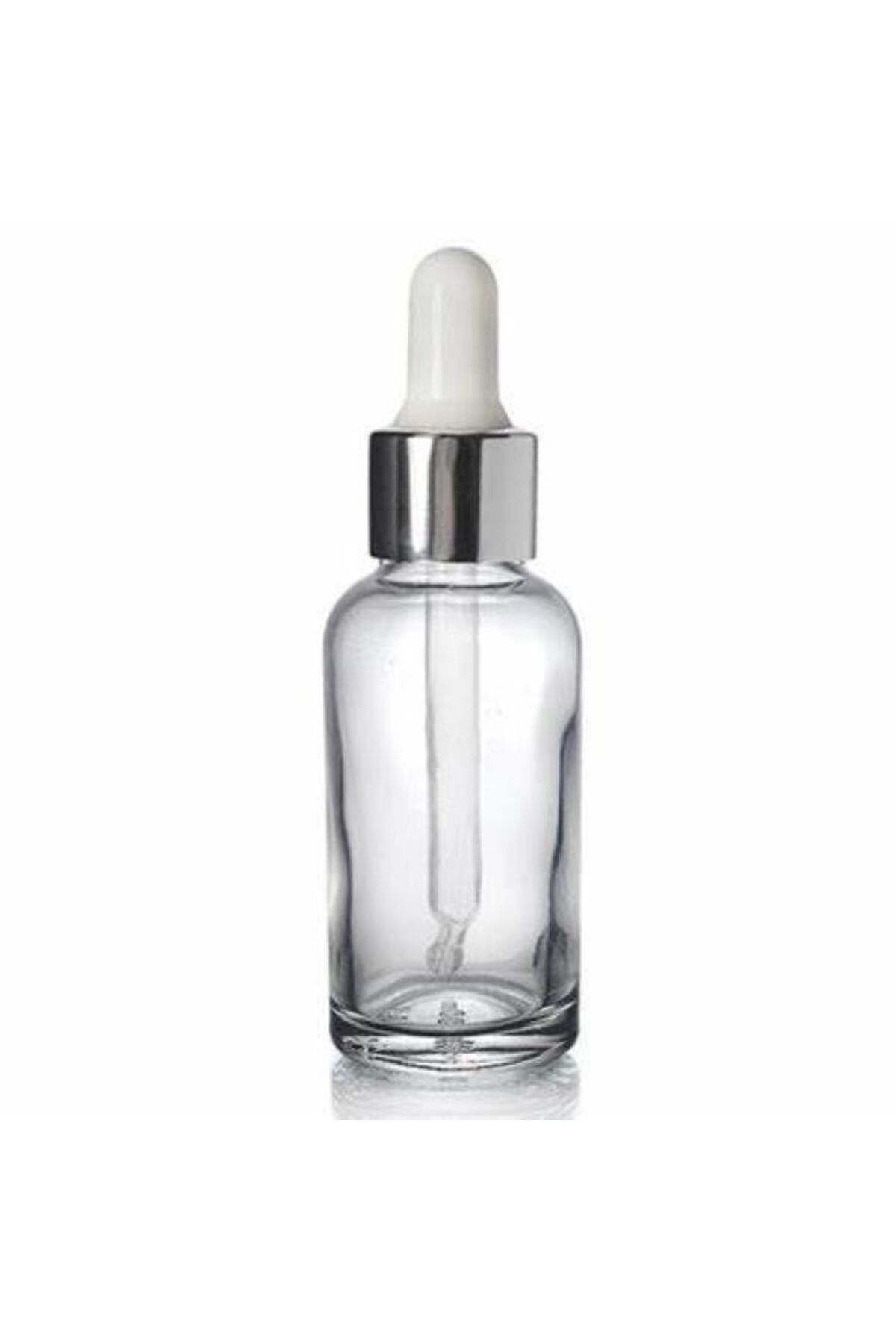 makrobay 20 Ml Gümüş Başlıklı Damlalıklı Şeffaf Cam Şişe 10 Adet