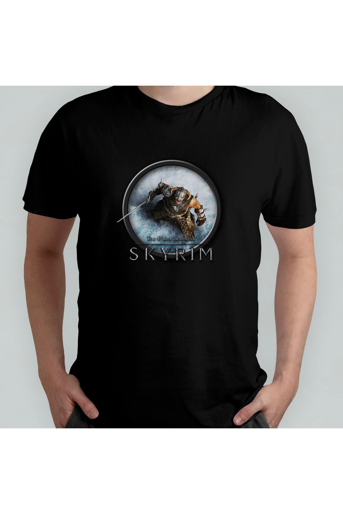 Pixxa The Elder Scrolls V Skyrim Unisex %100 Pamuklu Bisiklet Yaka T-Shirt Model 6