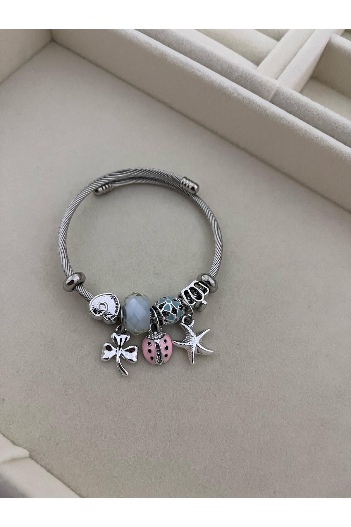 Lumina Atelier Gümüş Renk Charm Bileklik