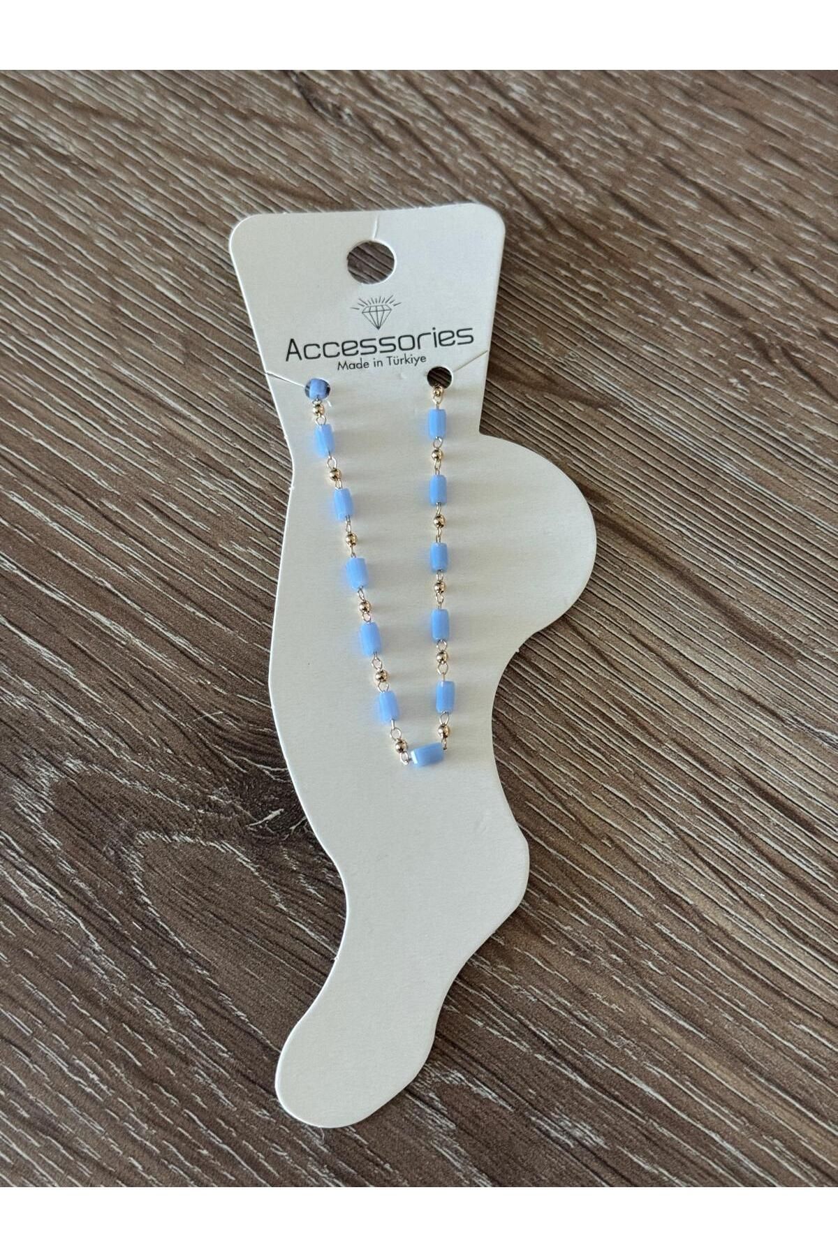 misstakıjewerly MAVİ RENK SİLİNDİR TAŞ HALHAL