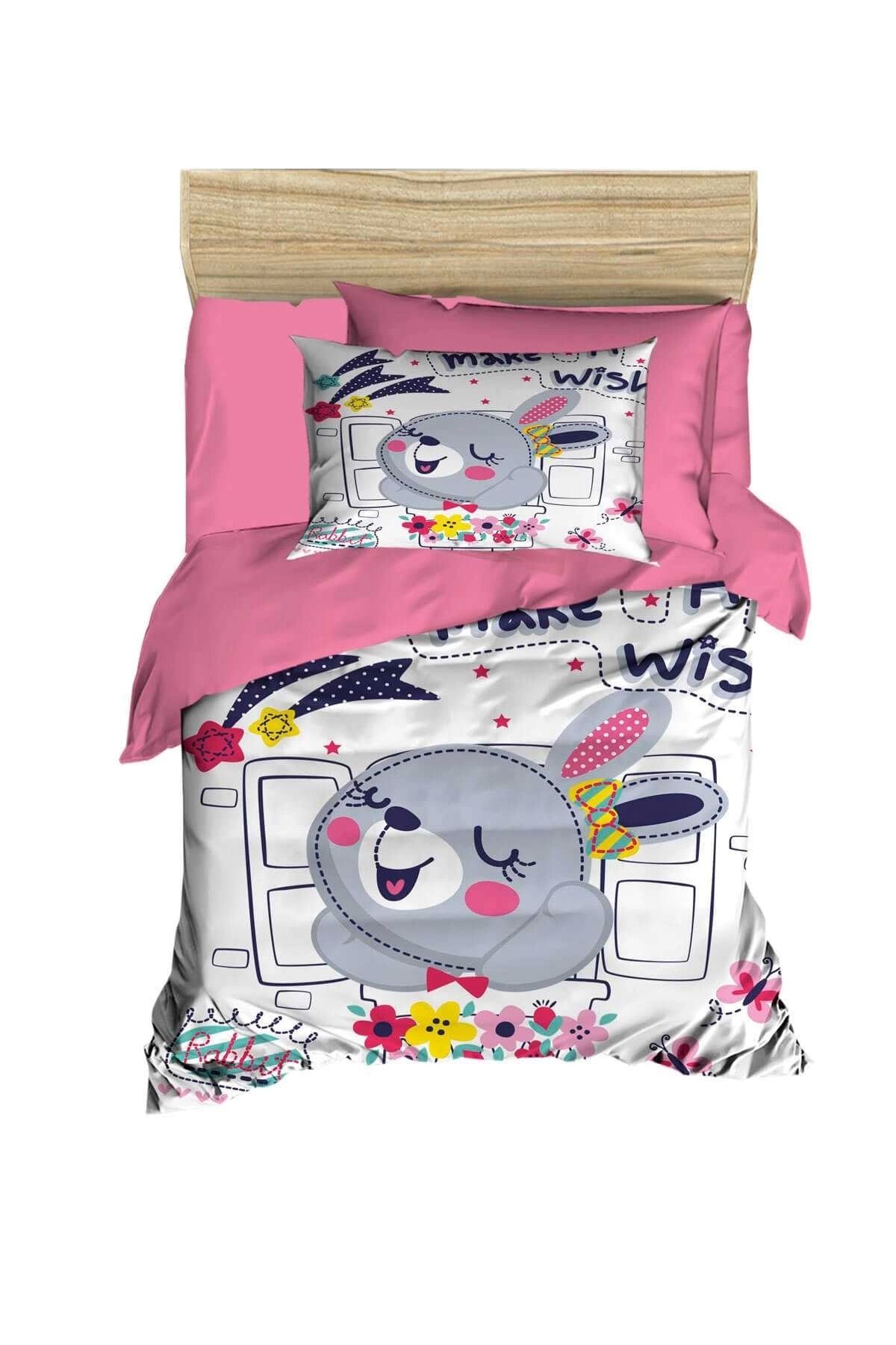Mira Home Dijital Baskılı 3d Pamuklu Yenidoğan Bebek Nevresim Takımı Wish Rabbit