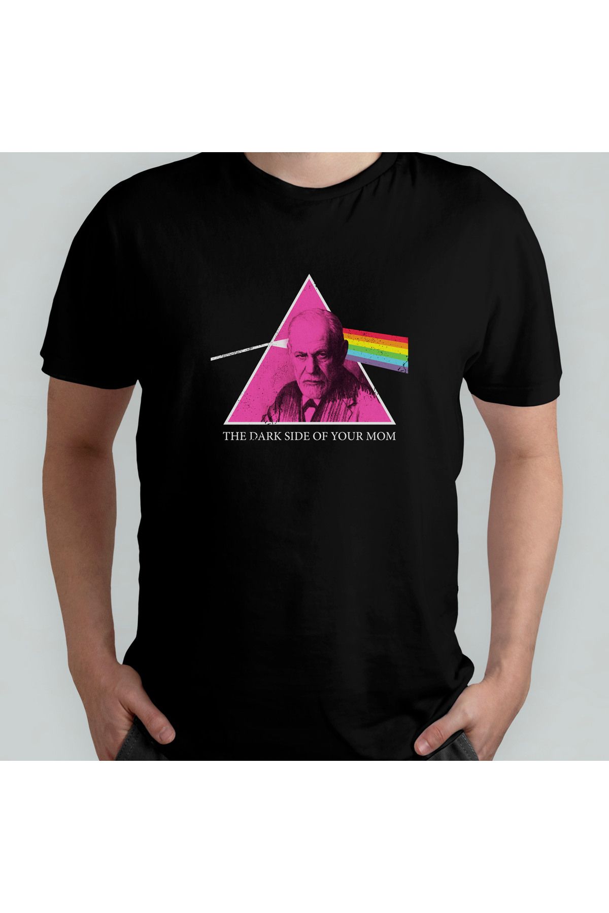 Pixxa Pink Freud The Darkside of Your Mom Unisex %100 Pamuklu Bisiklet Yaka T-Shirt Model 1