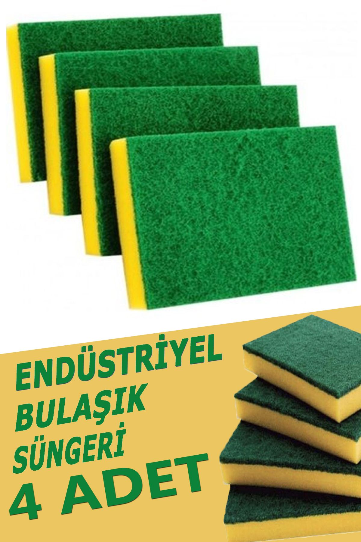 Pc Premium Center Endüstriyel Bulaşık Süngeri 4 Adet ( Büyük Boy )