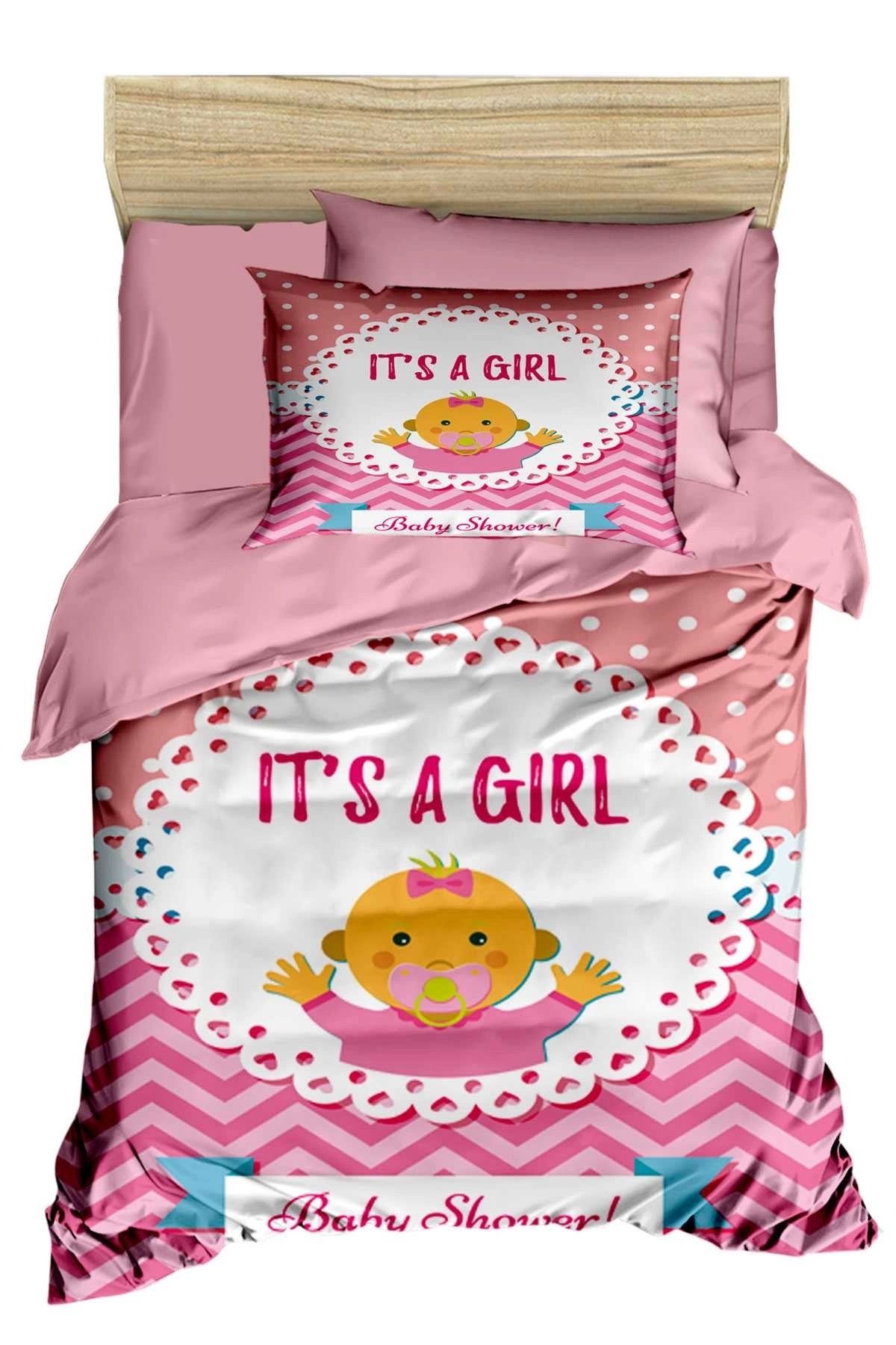 Mira Home Yenidoğan Kız Bebek Nevresim Takımı %100 Pamuklu Baby Emzik