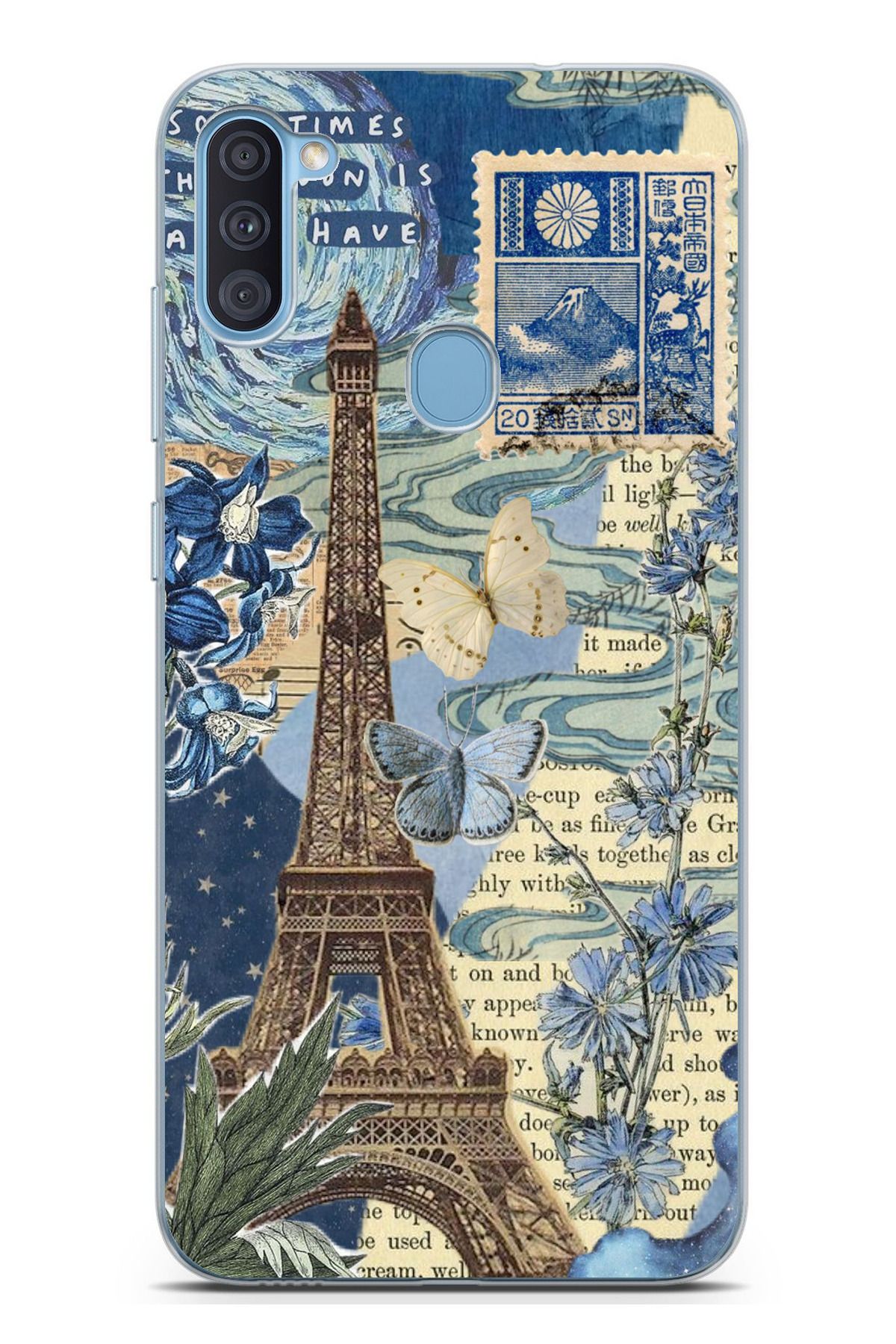 TechTree Galaxy A11 - M11 Uyumlu Paris ve Eyfel Kulesi Şeffaf Silikon Kılıf