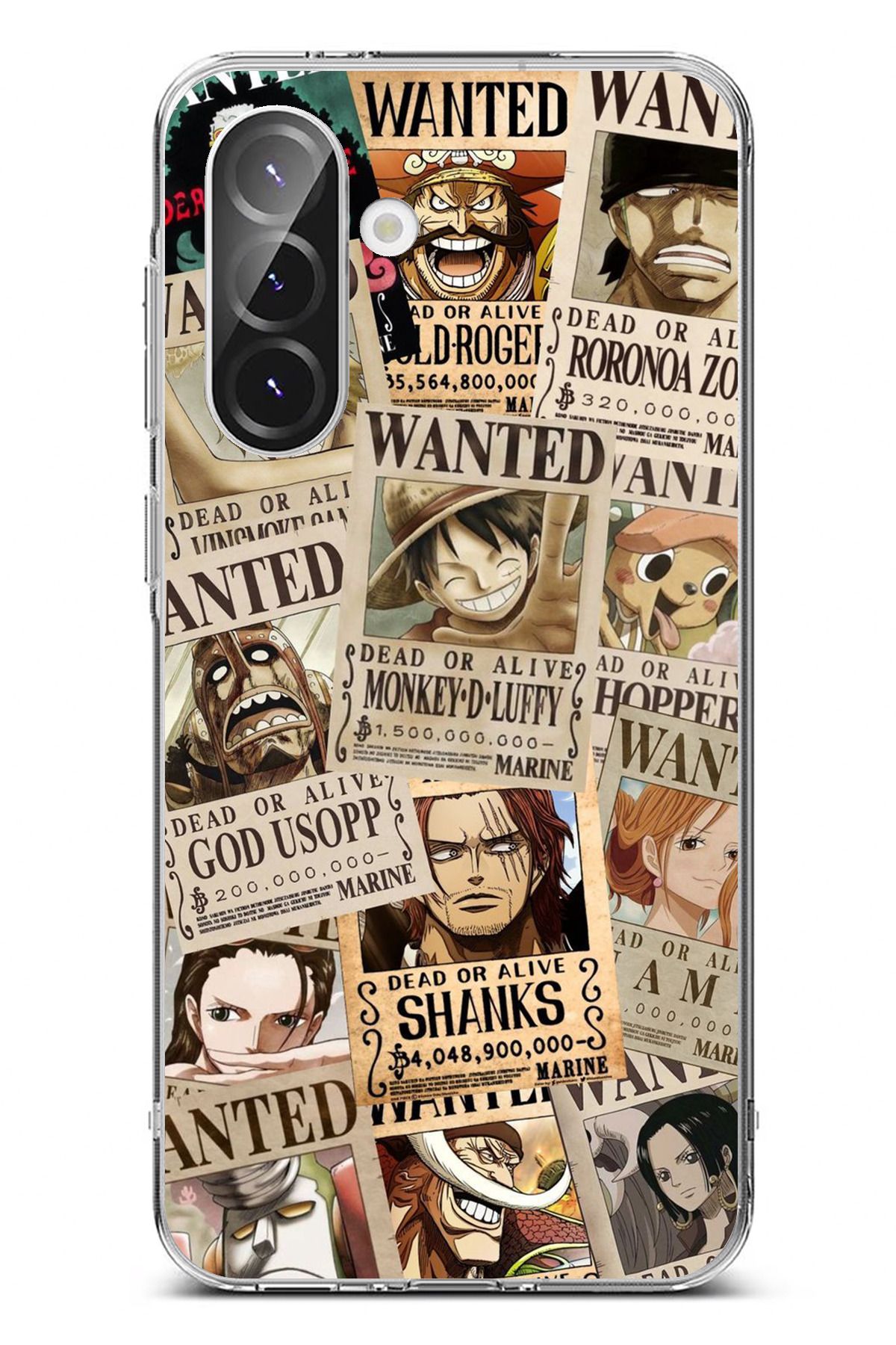 TechTree Galaxy A56 Uyumlu One Piece Gazete Tasarımlı Şeffaf Silikon Kılıf
