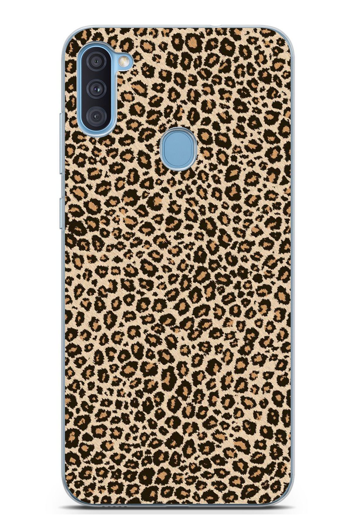 TechTree Galaxy A11 - M11 Uyumlu Leopar Tasarımlı Şeffaf Silikon Kılıf