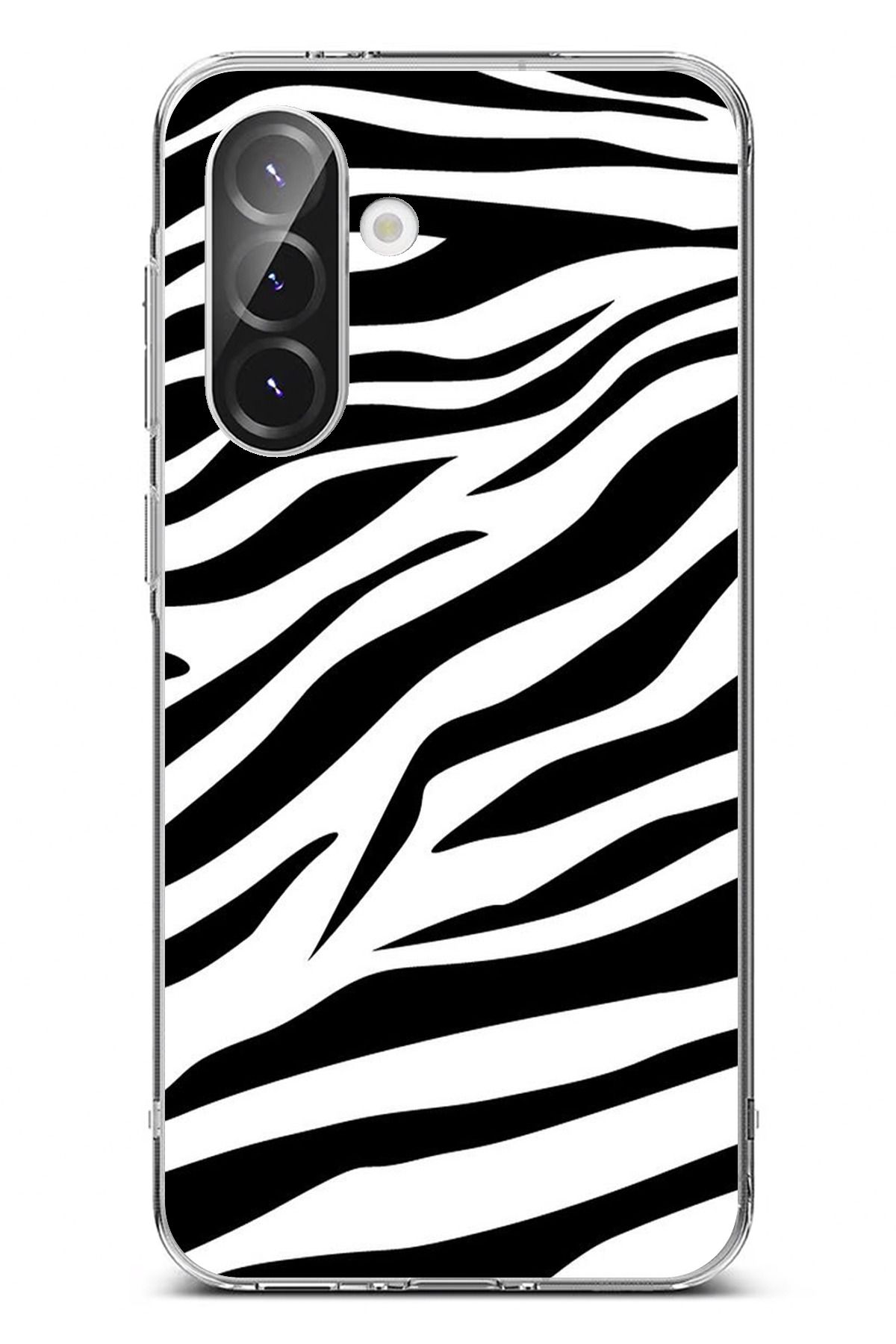 TechTree Galaxy A56 Uyumlu Zebra Tasarımlı Şeffaf Silikon Kılıf