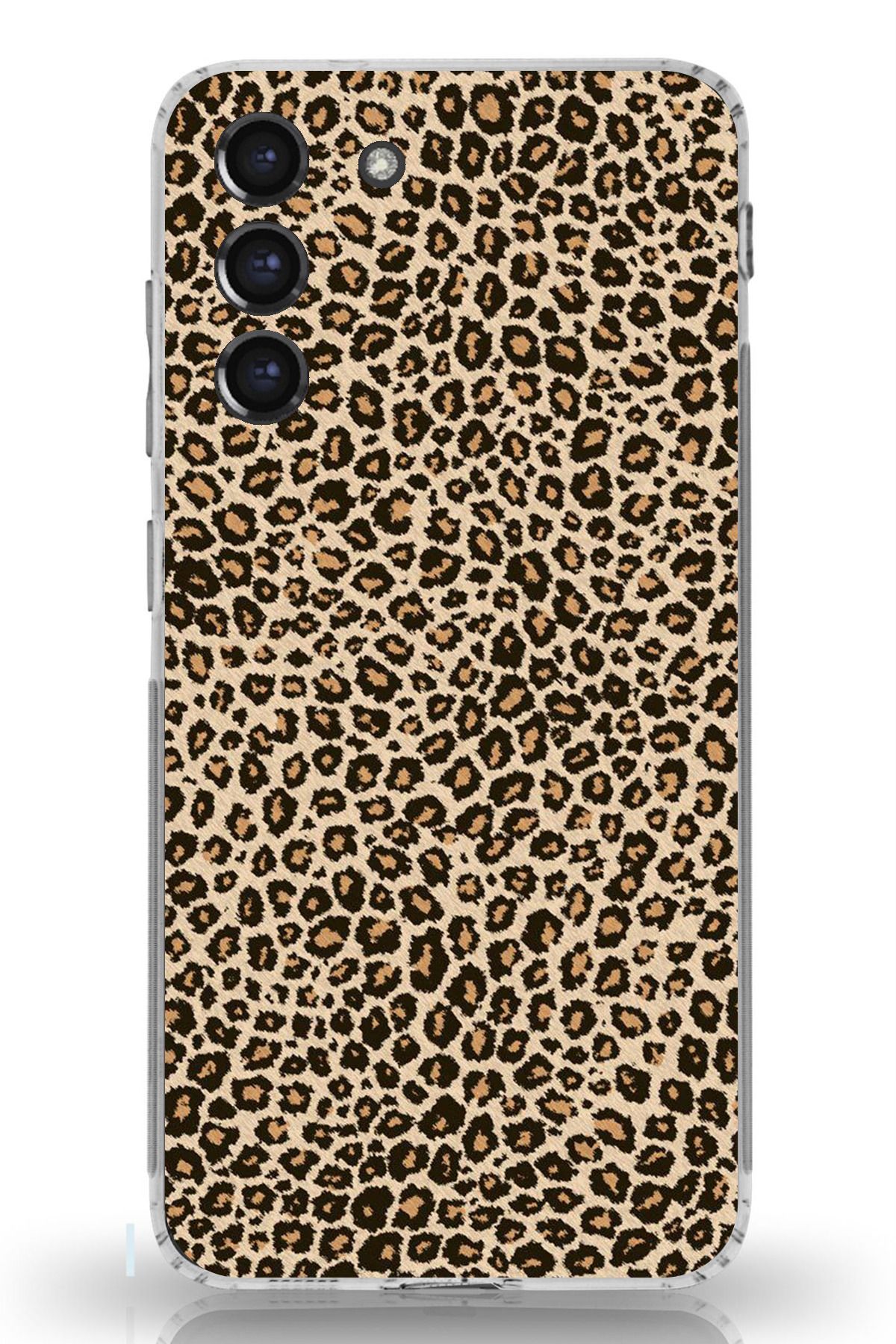 TechTree Galaxy S21 FE Uyumlu Leopar Tasarımlı Şeffaf Silikon Kılıf