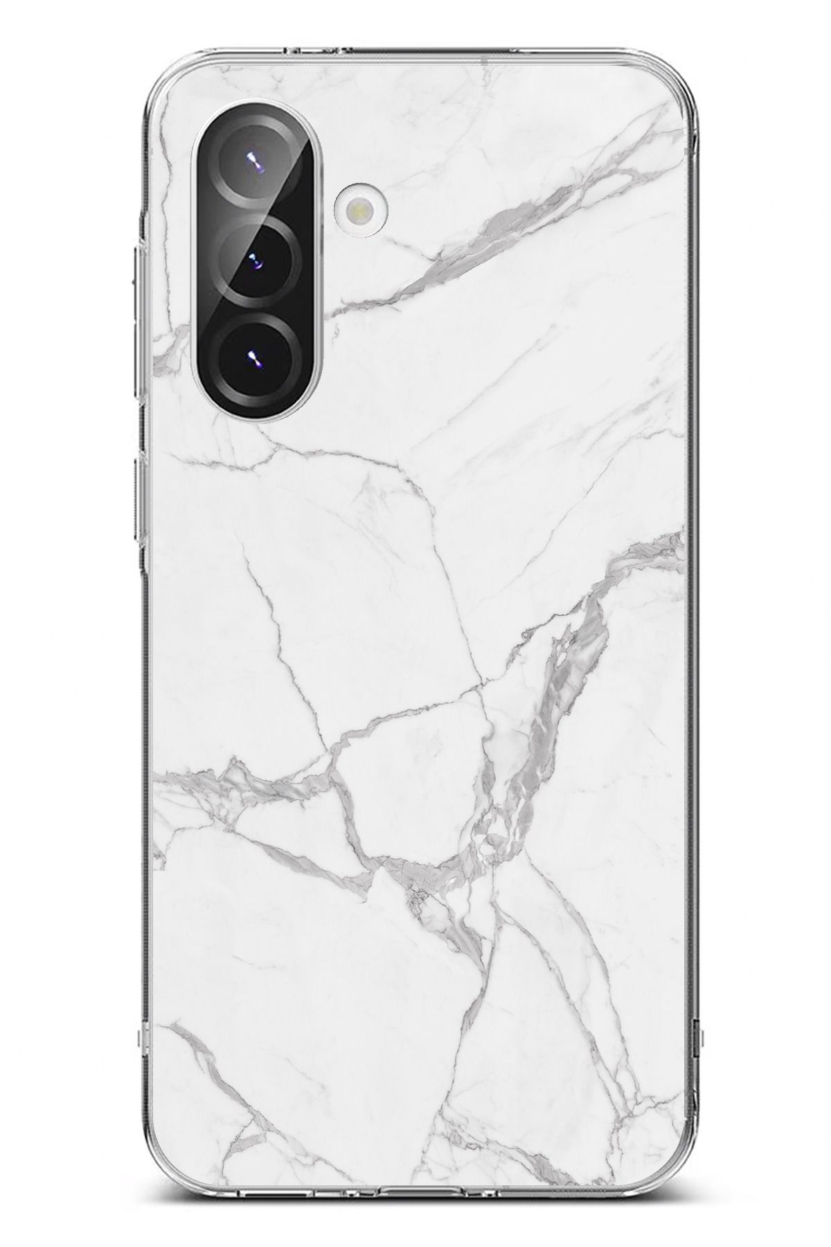TechTree Galaxy A56 Uyumlu Gri Mermer Şeffaf Silikon Kılıf