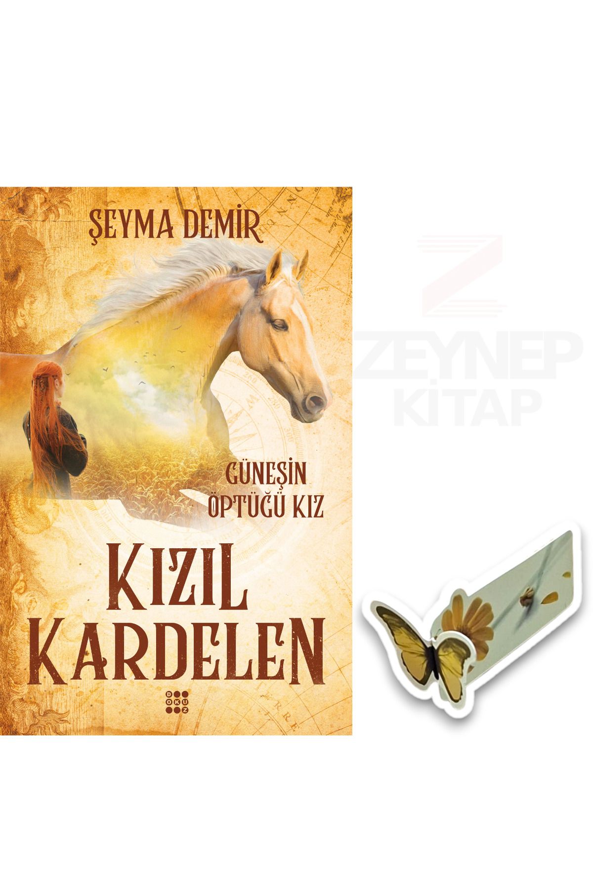 Dokuz Yayınları Kızıl Kardelen 1-Güneşin Öptüğü Kız(Özel Tasarım Kelebek Ayraç Hediye
