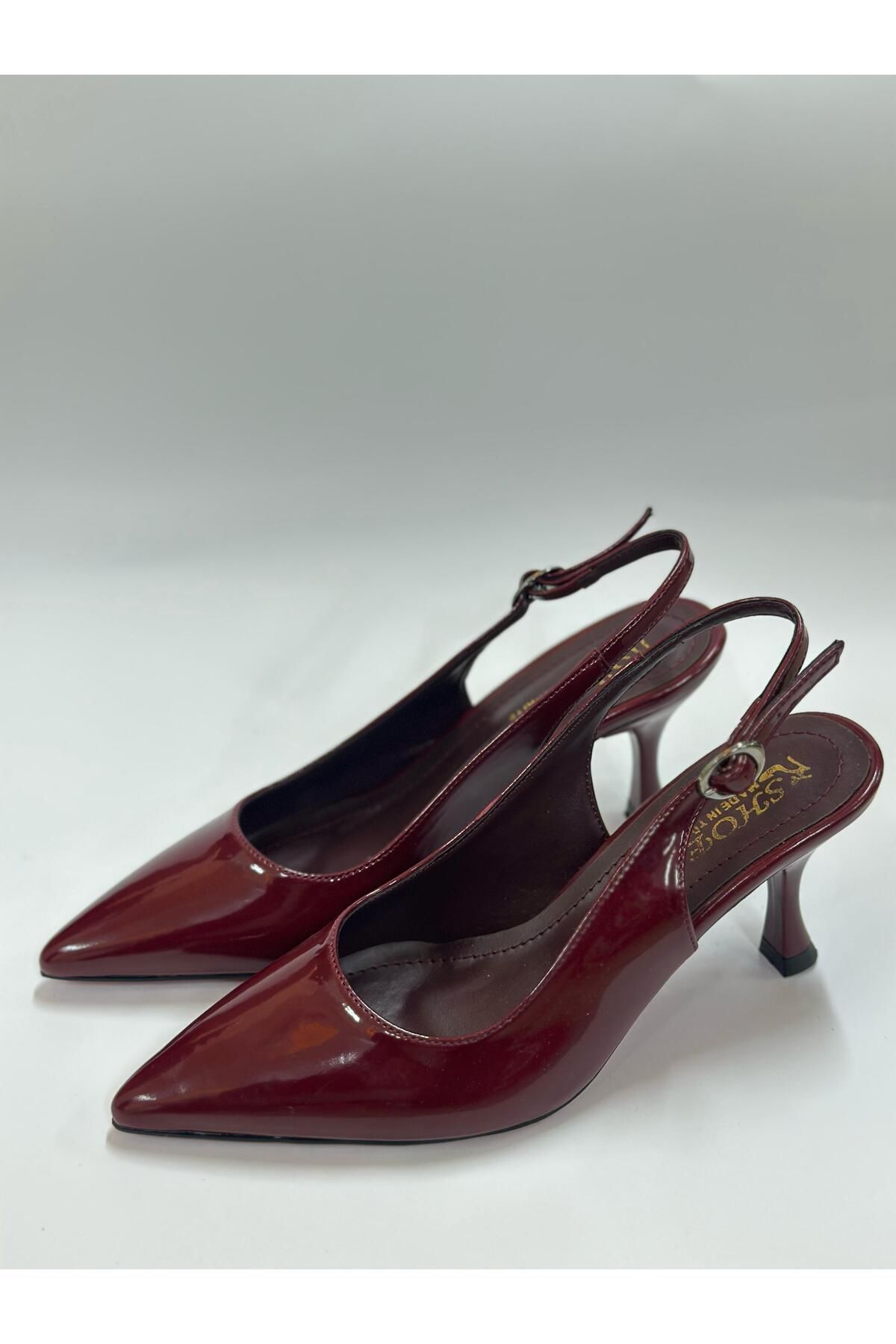 LINASHOES07 Bordo Rugan Sivri Uçlu Ayakkabı