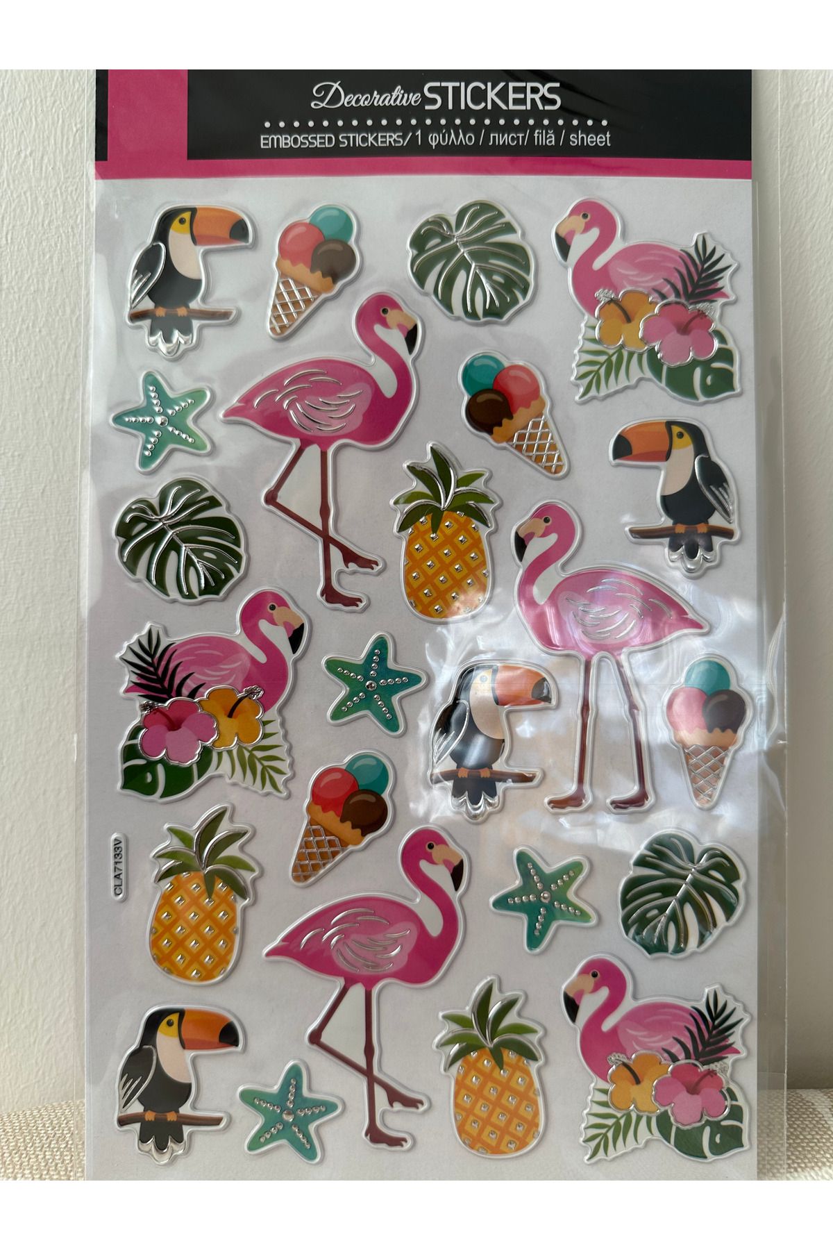 The Party Hub Yaz Temalı Karışık Sticker Etiket Kabartmalı